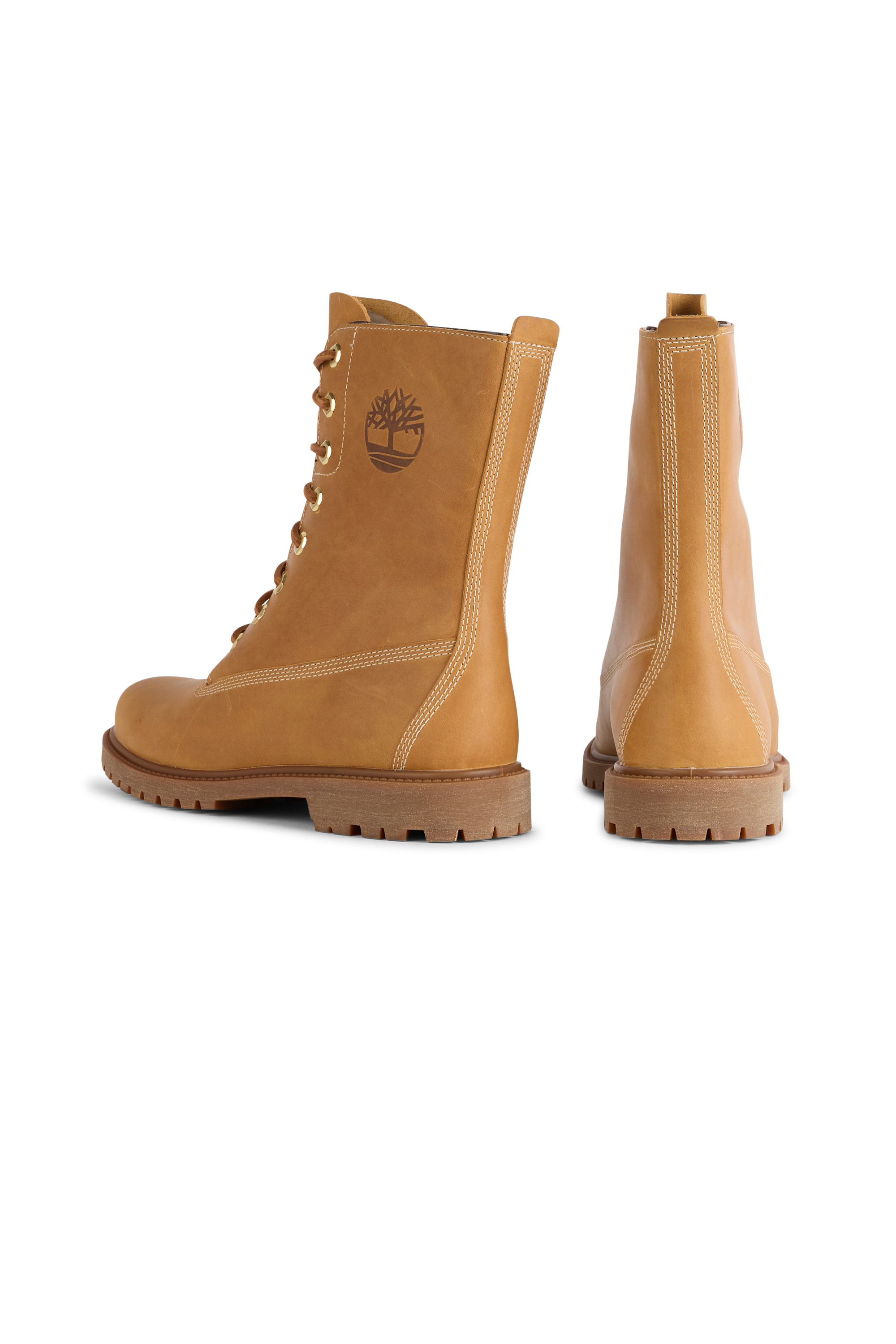 Heeled leather mid-calf boots Yellow