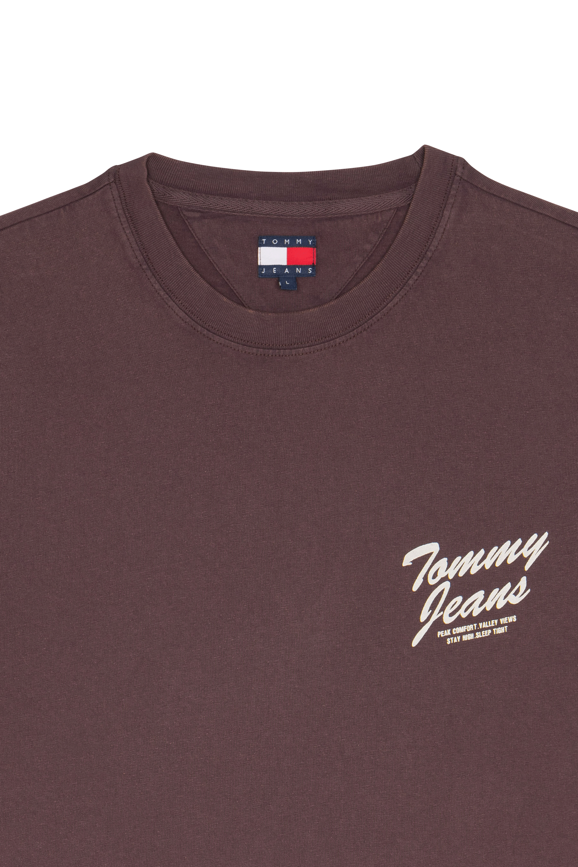 Regular-fit round-neck cotton T-shirt Brown