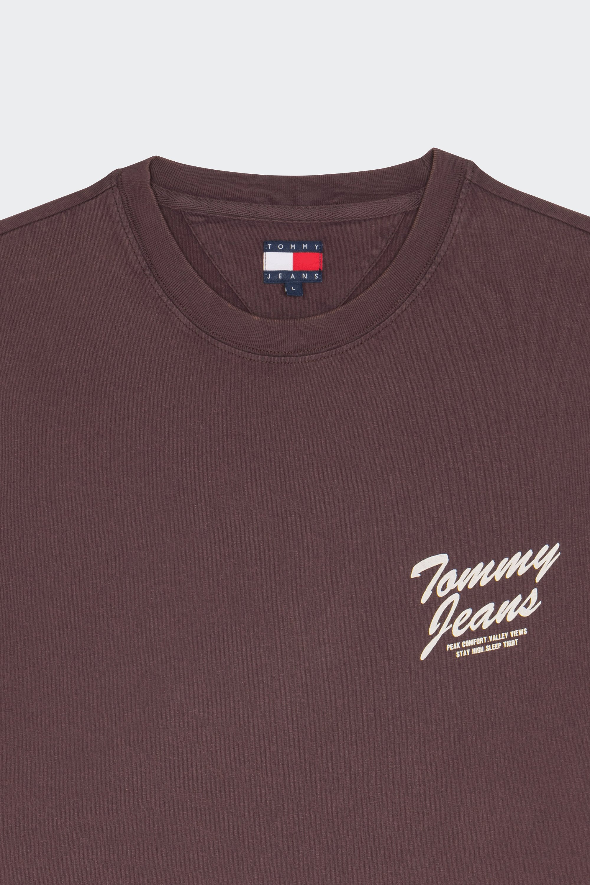 Regular-fit round-neck cotton T-shirt | Brown by TOMMY JEANS Regular-fit round-neck cotton T-shirt Brown
