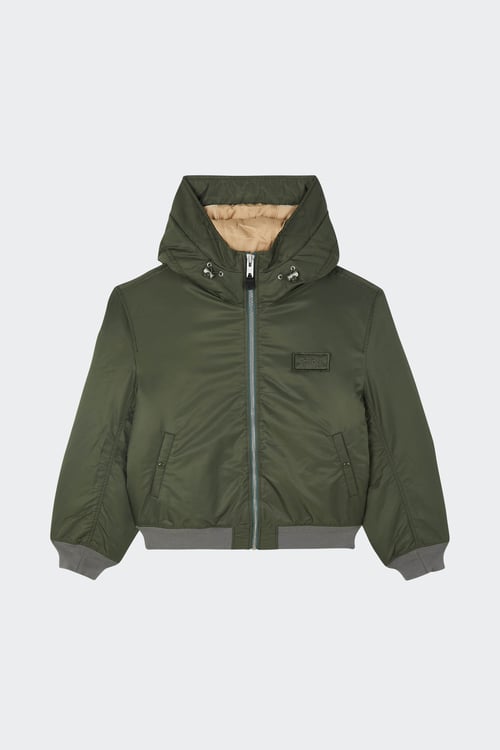SCHOTT Lightweight quilted padded jacket with high neck Green