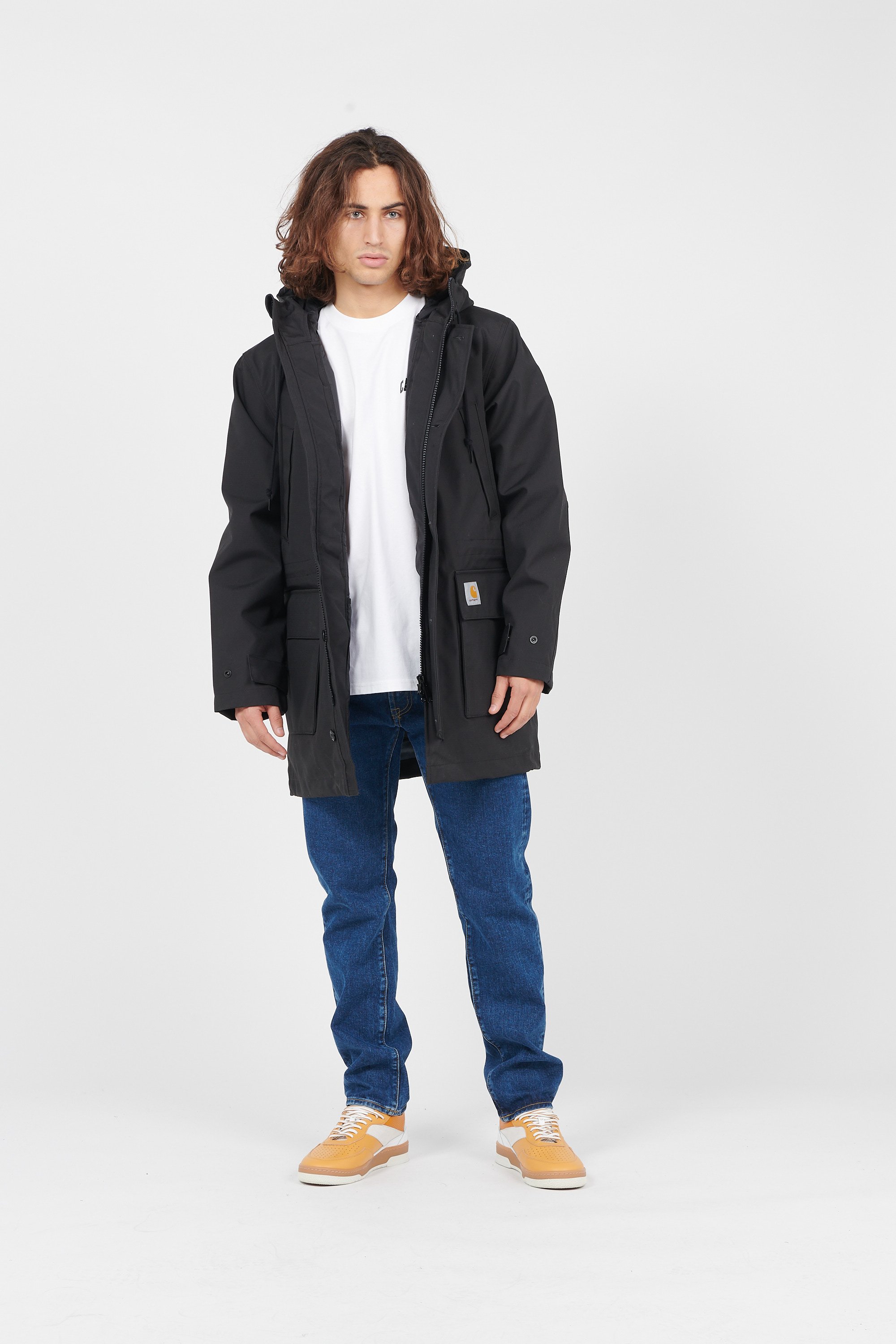 Parka Col Montant Capuche En Coton M lang Noir Carhartt Wip