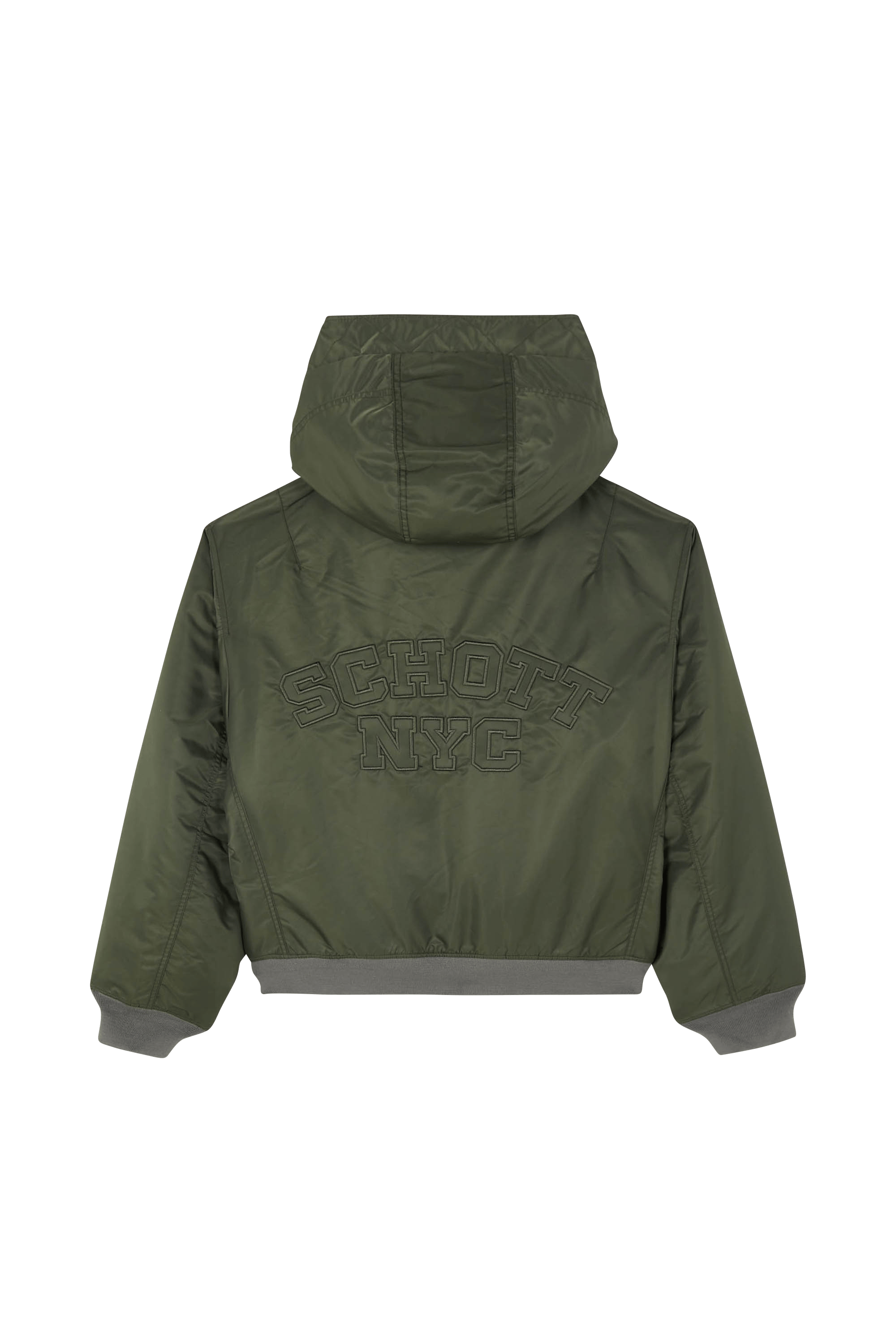 Lightweight quilted padded jacket with high neck | Green SCHOTT Men
