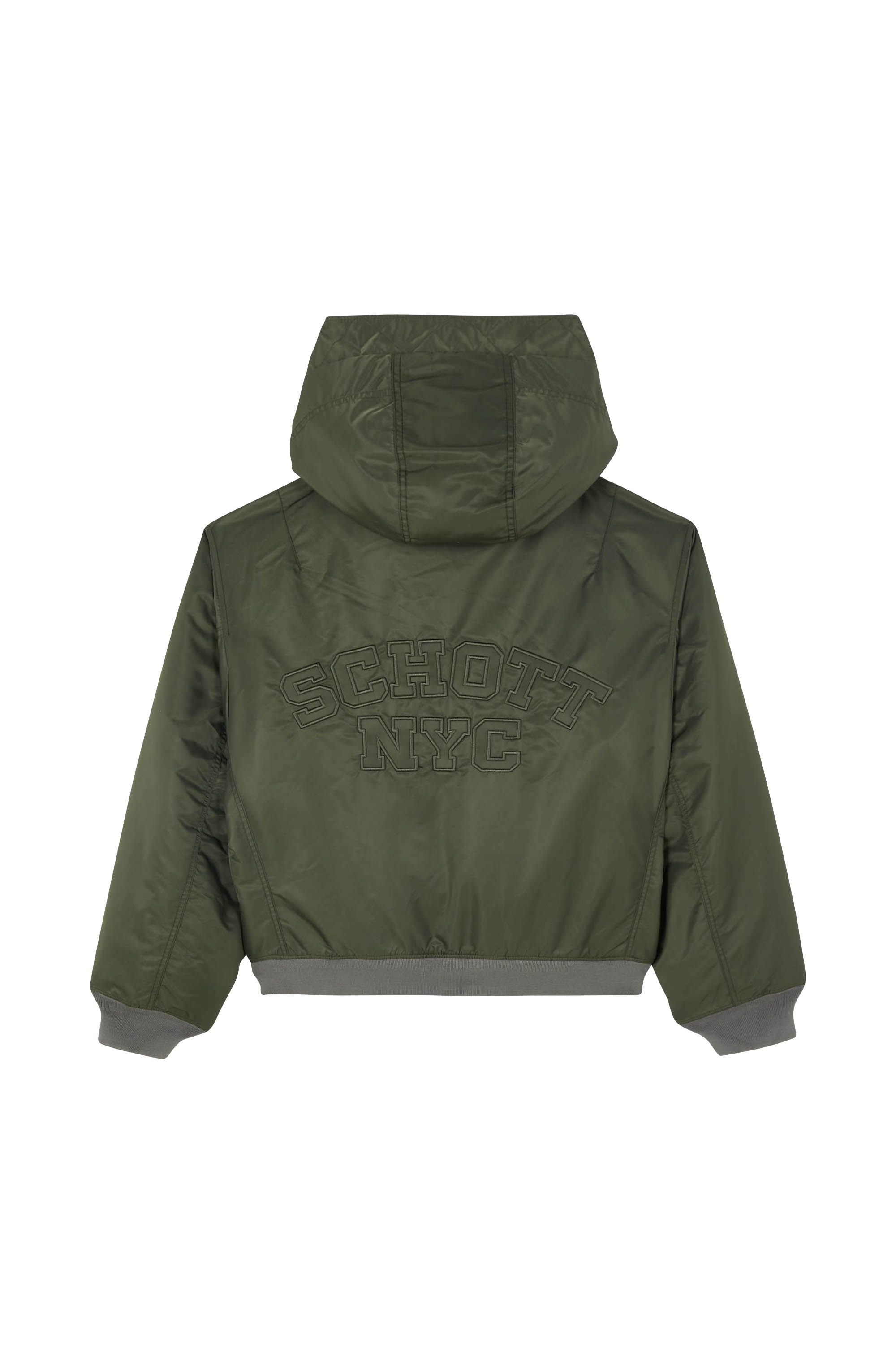 Lightweight quilted padded jacket with high neck Green