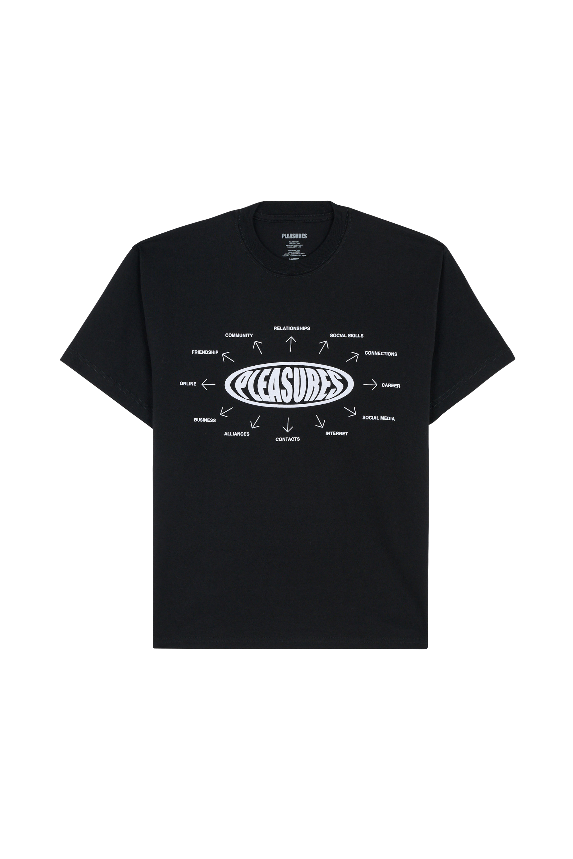 Regular-fit round-neck cotton T-shirt Black