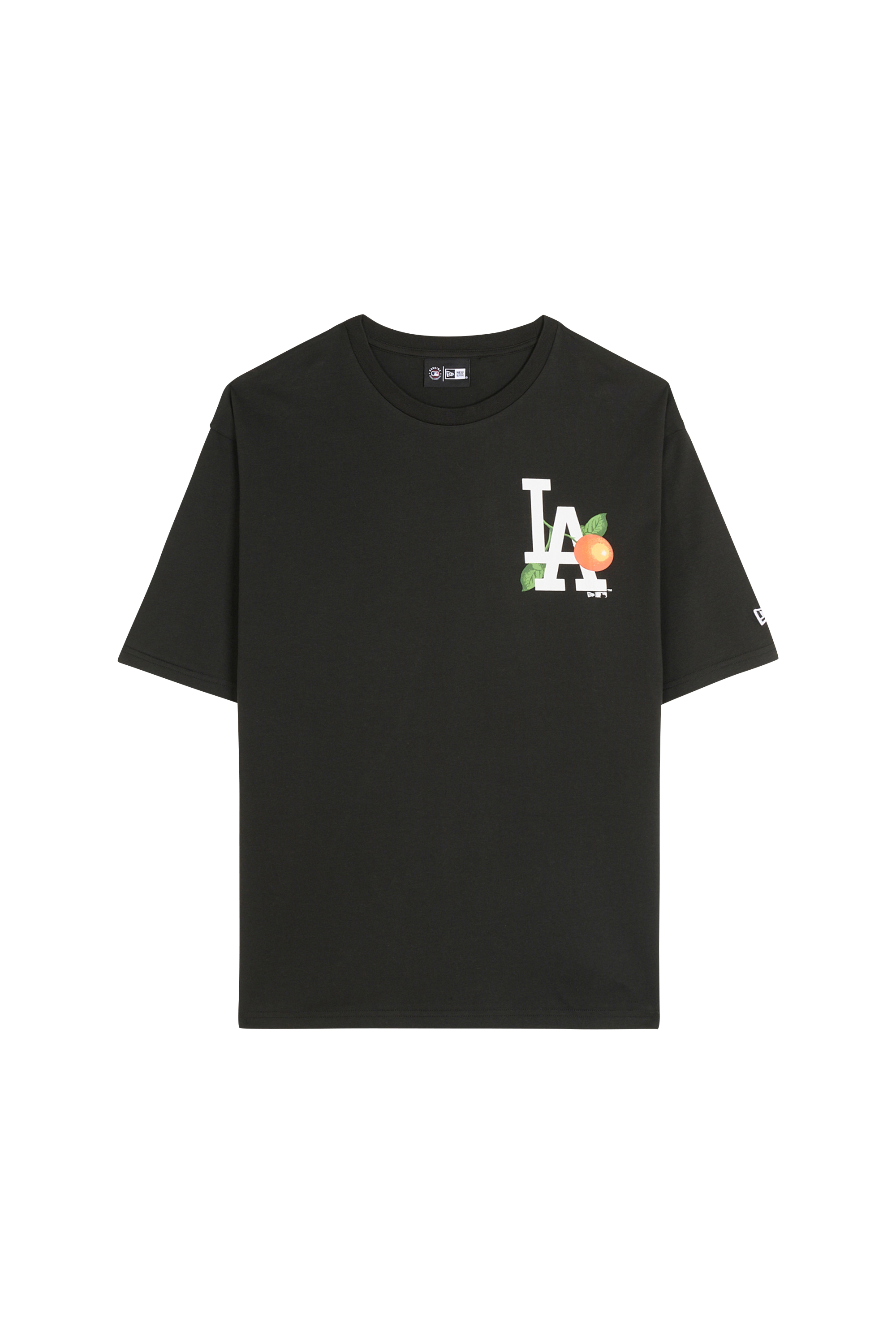 Regular-fit round-neck cotton T-shirt Black