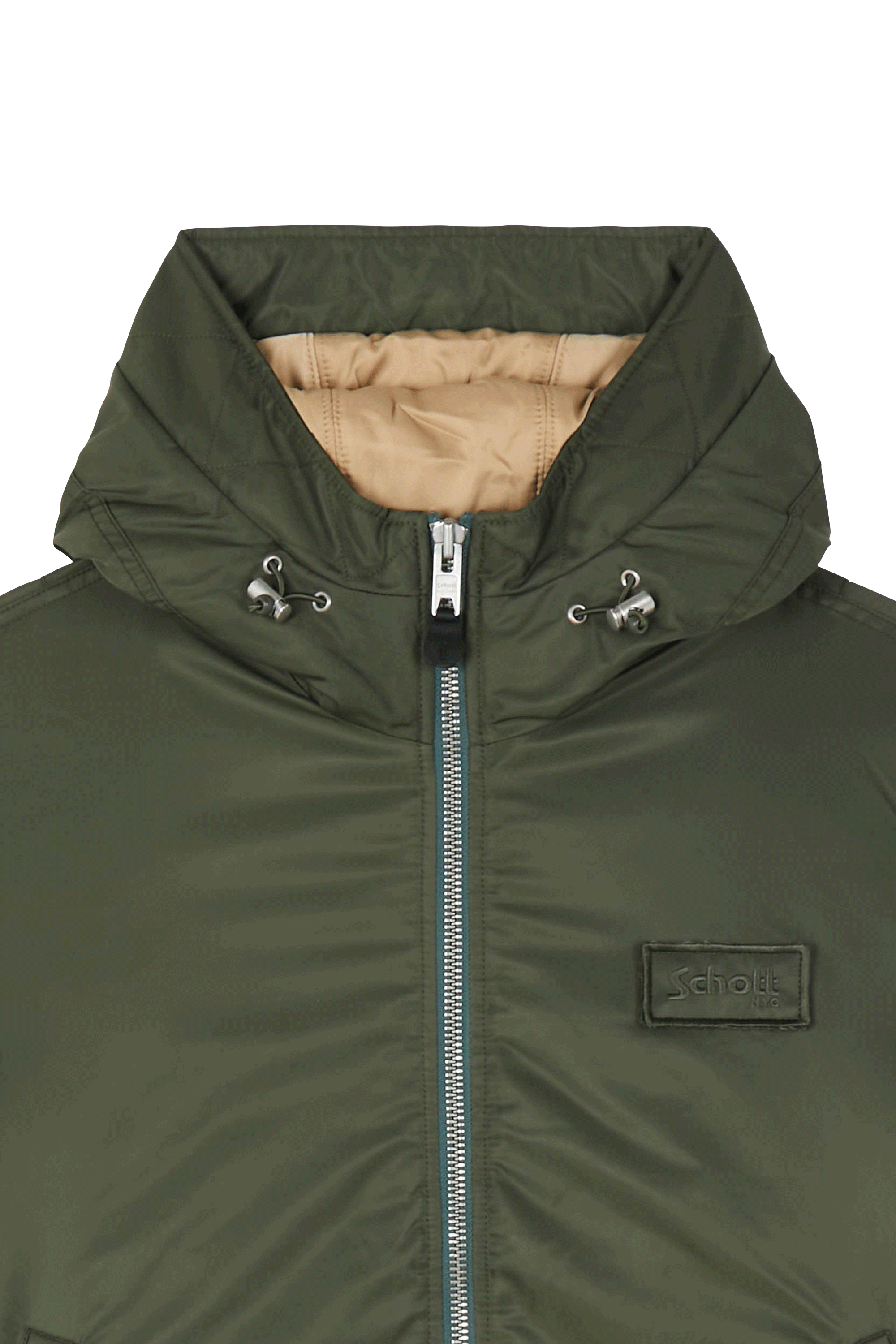 Lightweight quilted padded jacket with high neck | Green SCHOTT Men