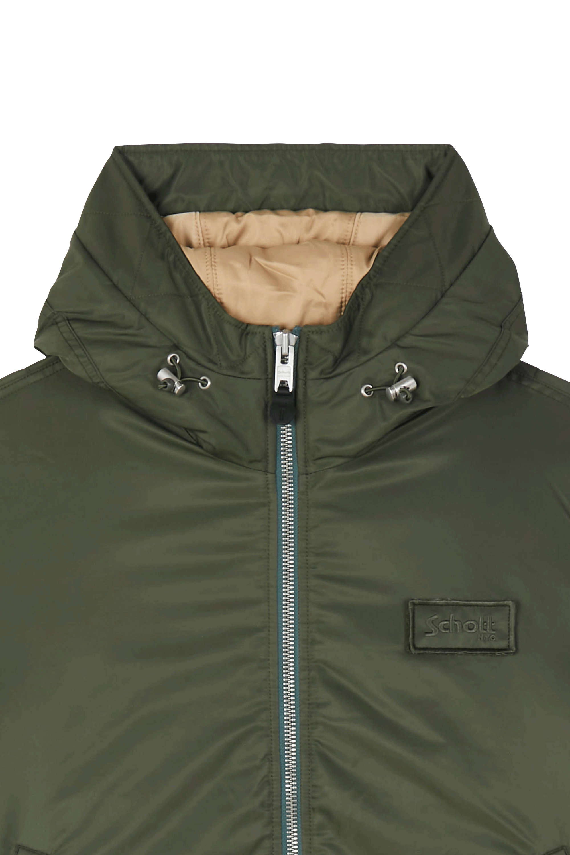 Lightweight quilted padded jacket with high neck Green