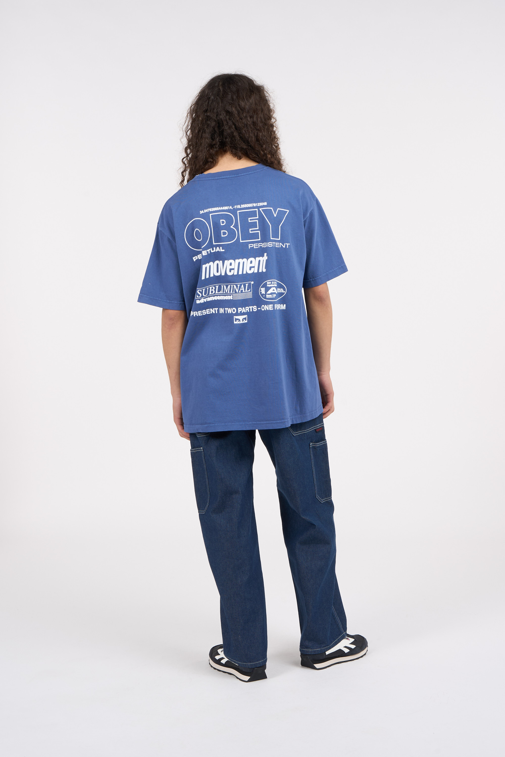 Regular-fit round-neck cotton T-shirt Blue