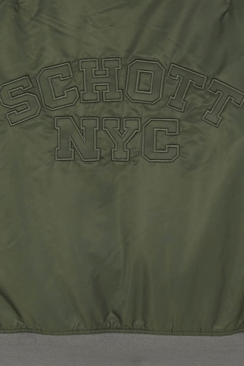 SCHOTT Lightweight quilted padded jacket with high neck Green