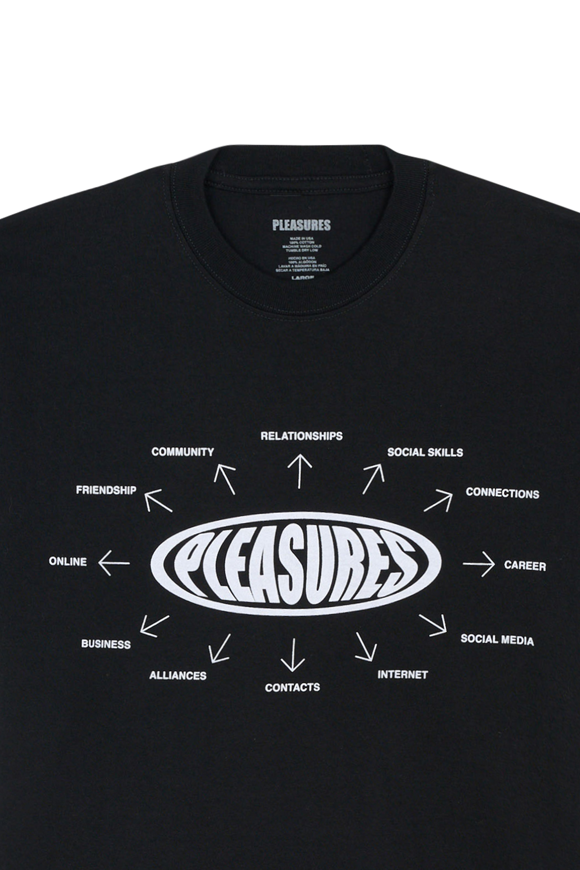 Regular-fit round-neck cotton T-shirt Black