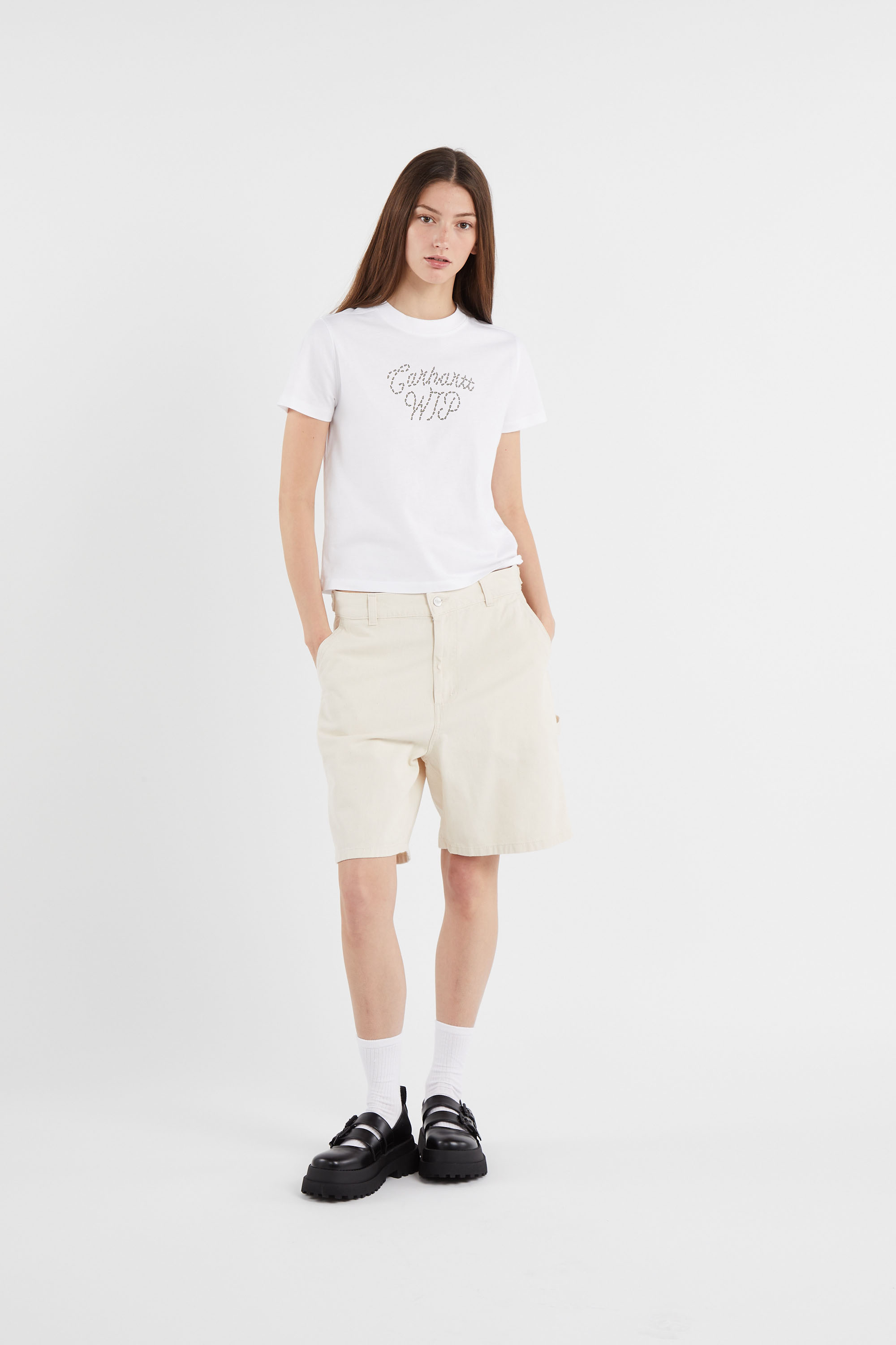 Regular-fit round-neck cotton T-shirt White