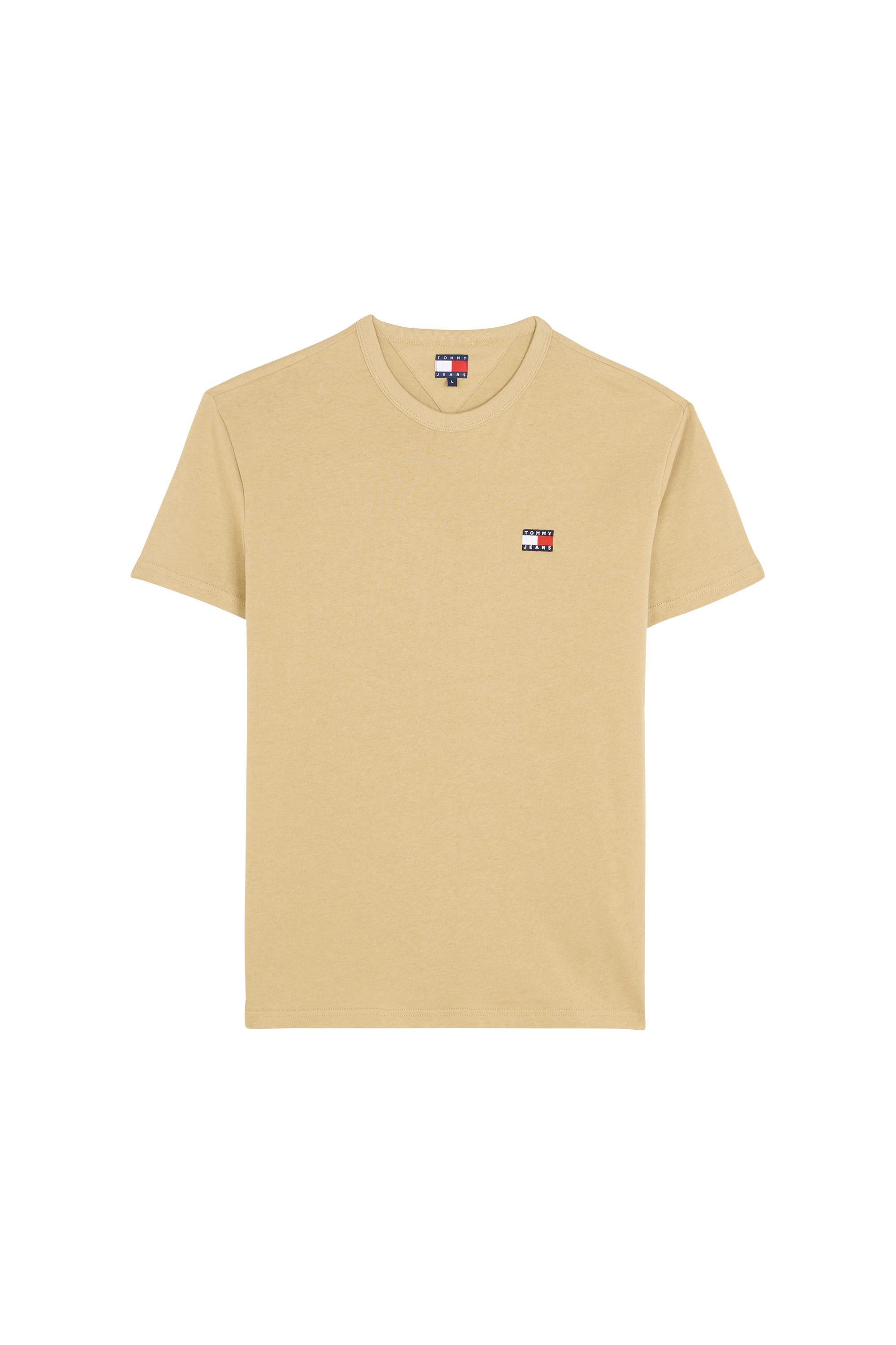 Regular-fit round-neck cotton T-shirt Beige