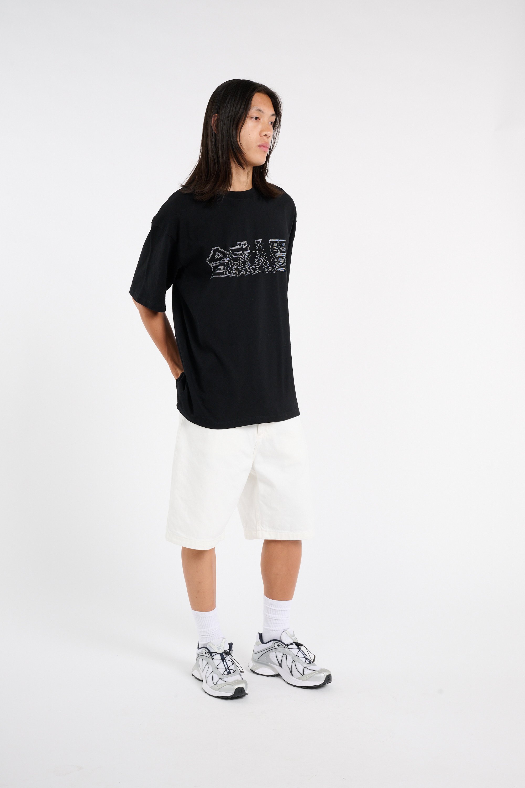 Regular-fit round-neck cotton T-shirt EDWIN Black