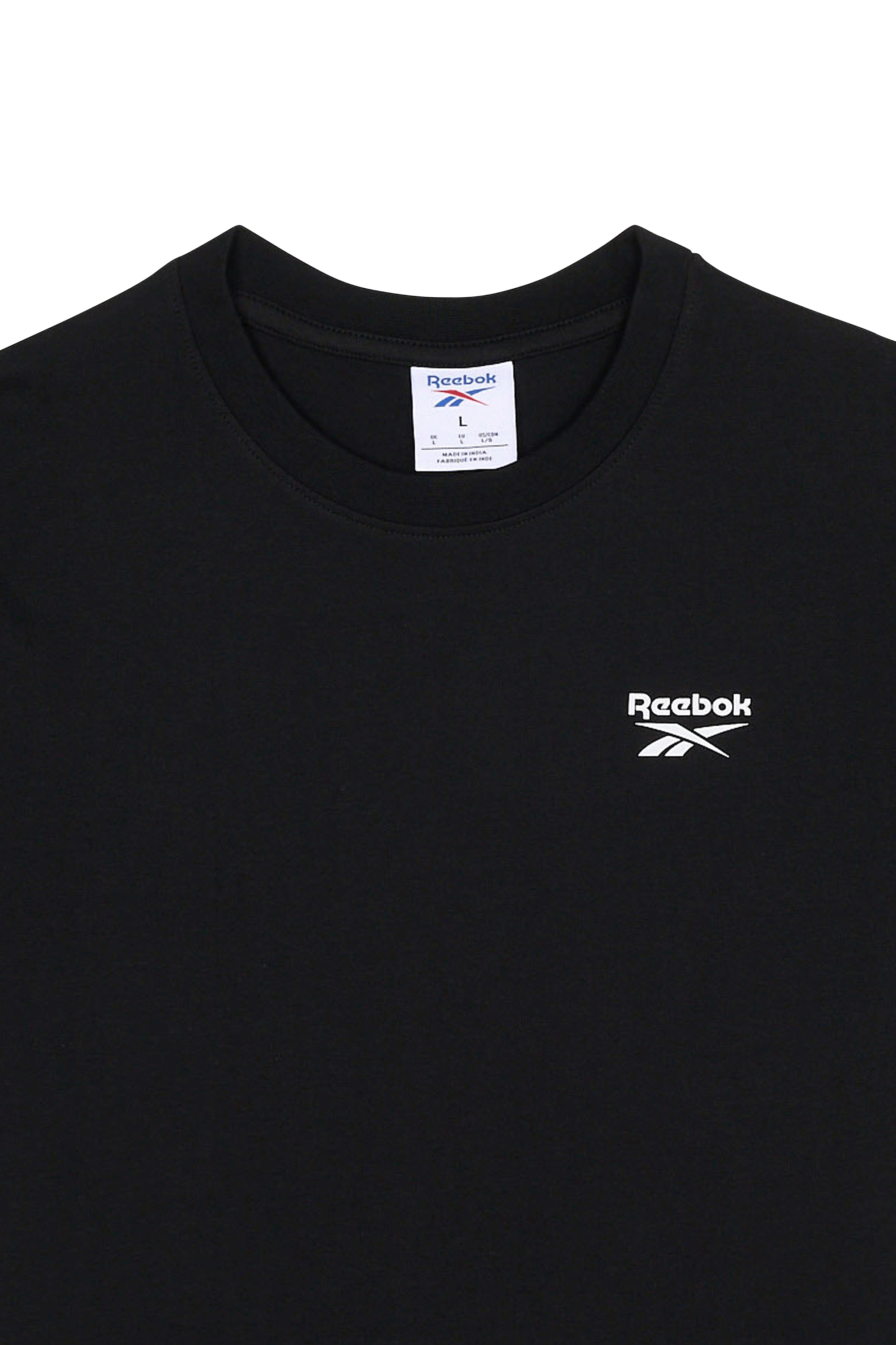 Regular-fit round-neck cotton T-shirt REEBOK Black