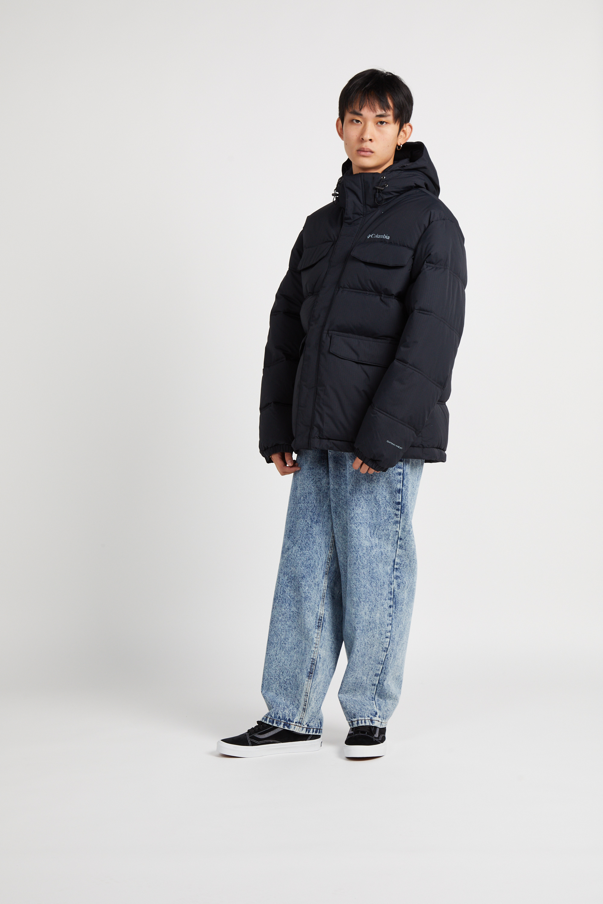 Lightweight quilted padded jacket with high neck Black