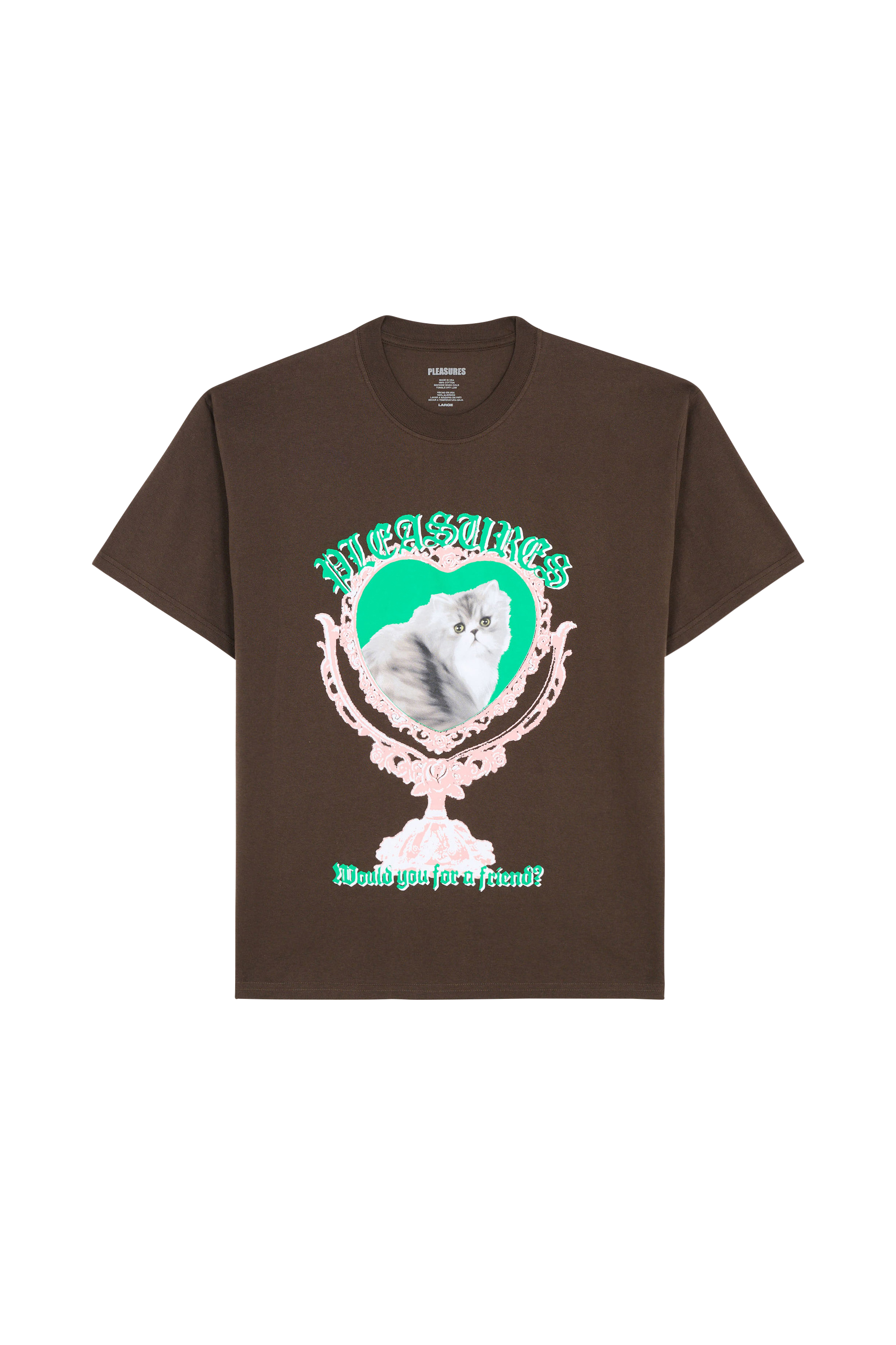 Regular-fit round-neck cotton T-shirt Brown