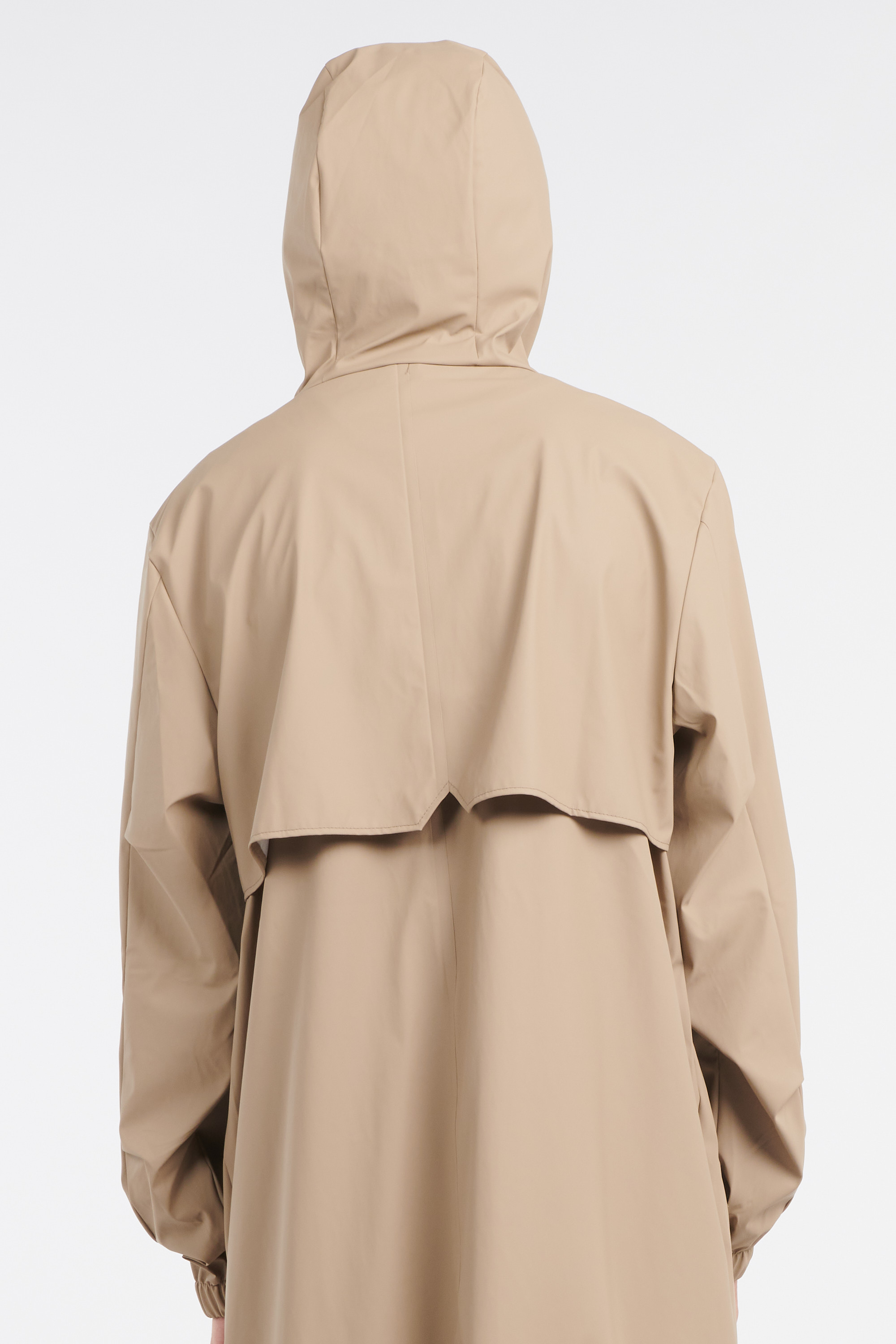 Cotton parka with hood Beige
