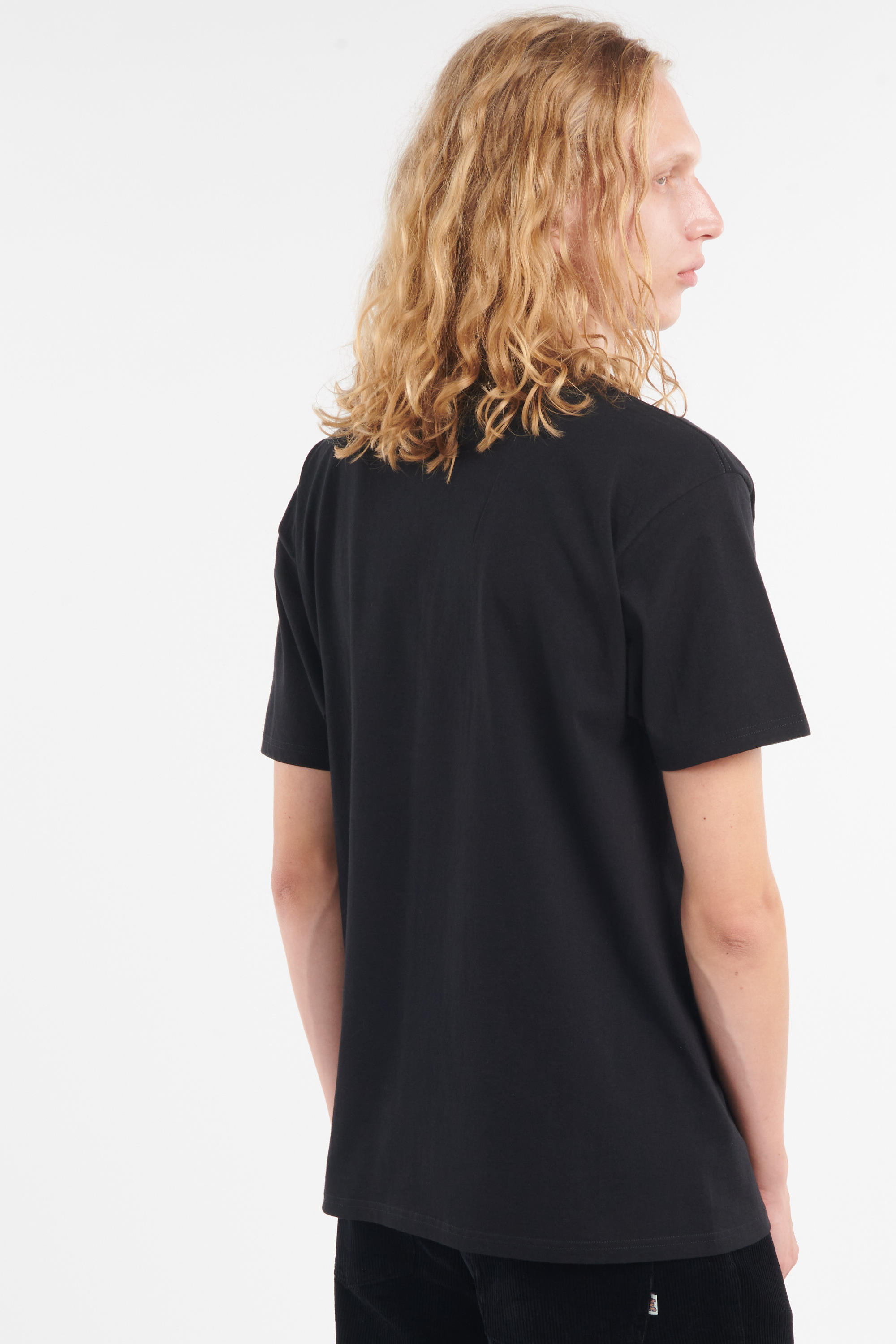 Regular-fit round-neck cotton T-shirt Black