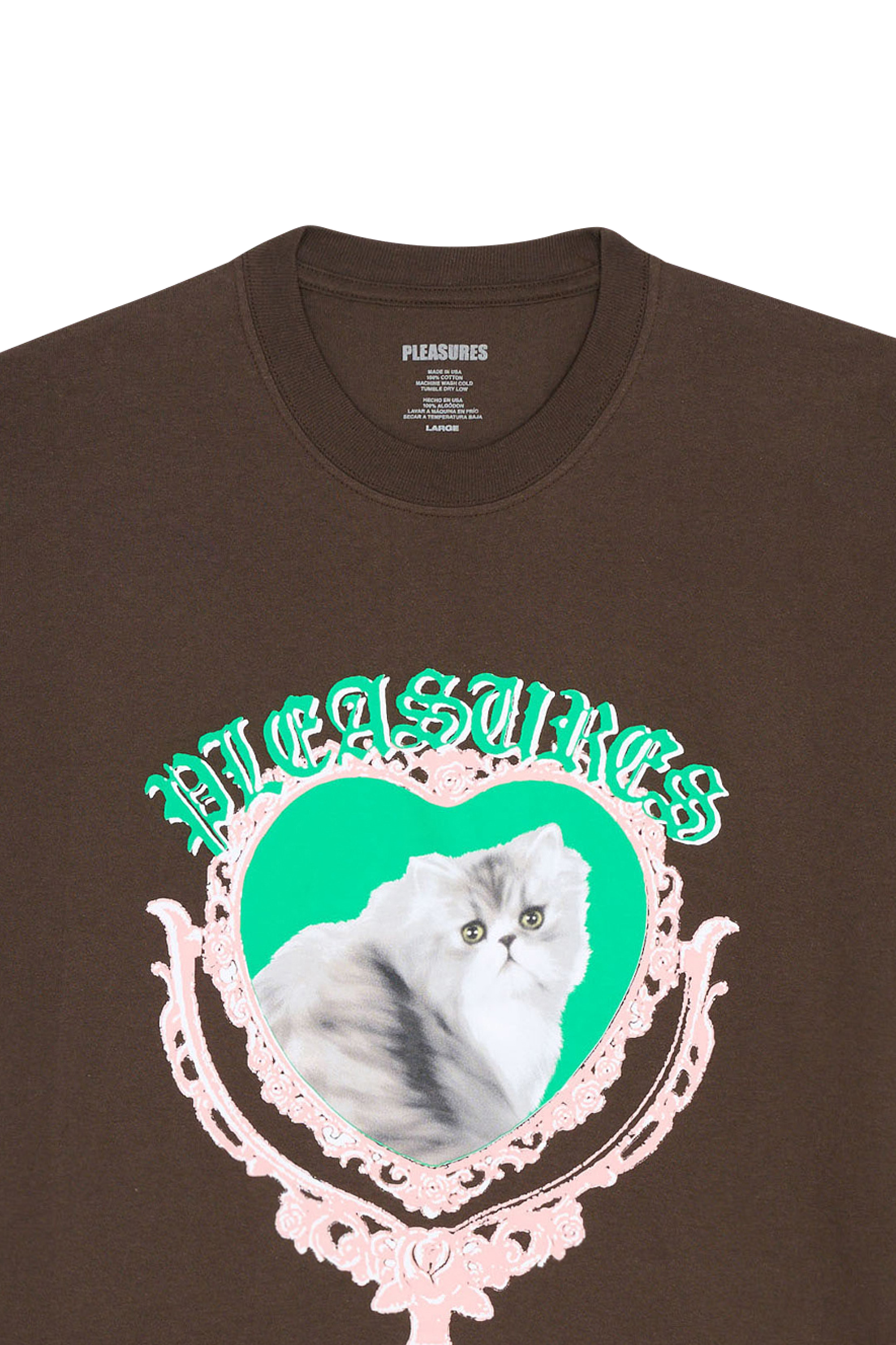 Regular-fit round-neck cotton T-shirt Brown