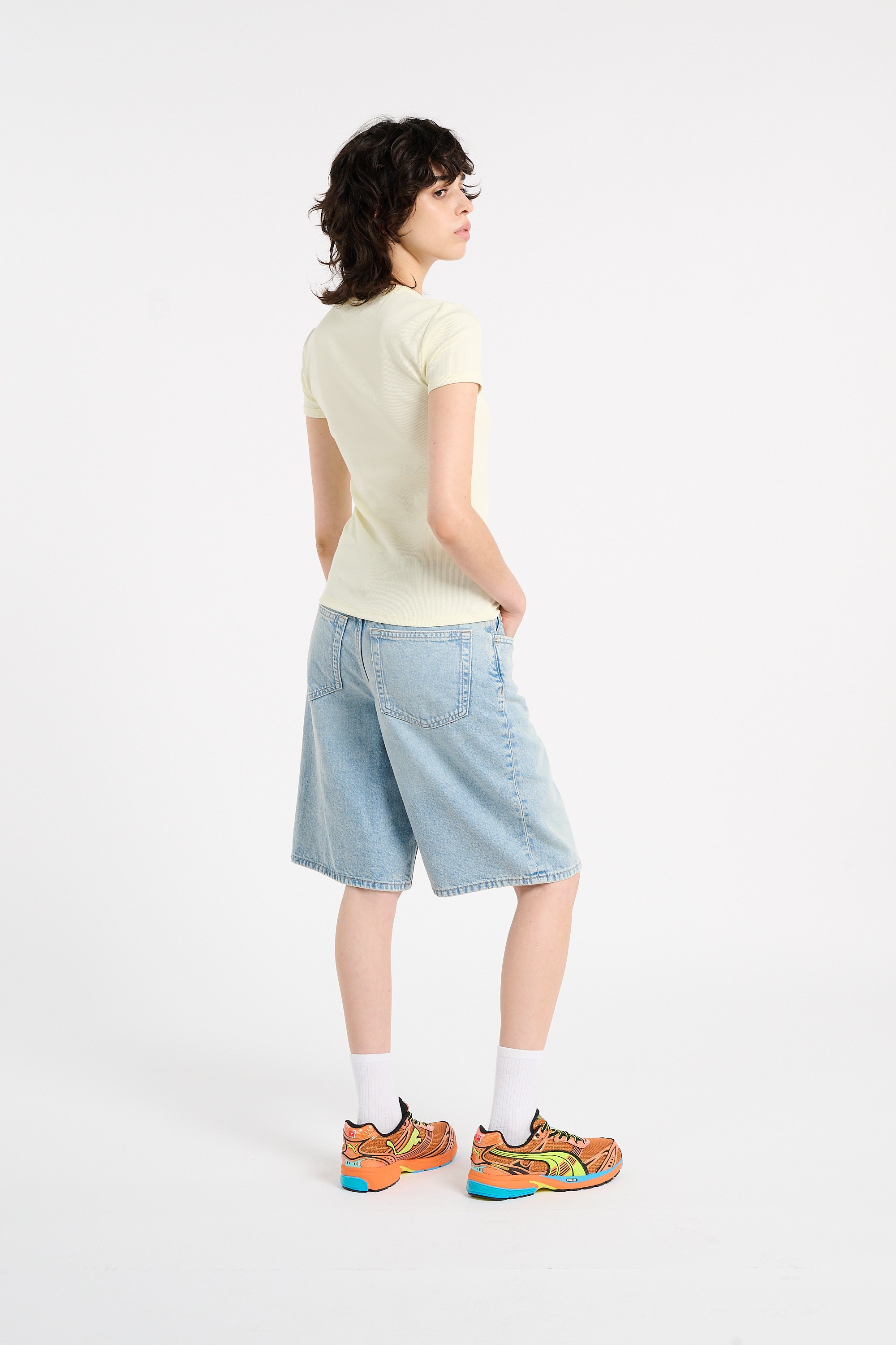 Regular-fit round-neck cotton T-shirt | White CALVIN KLEIN Women