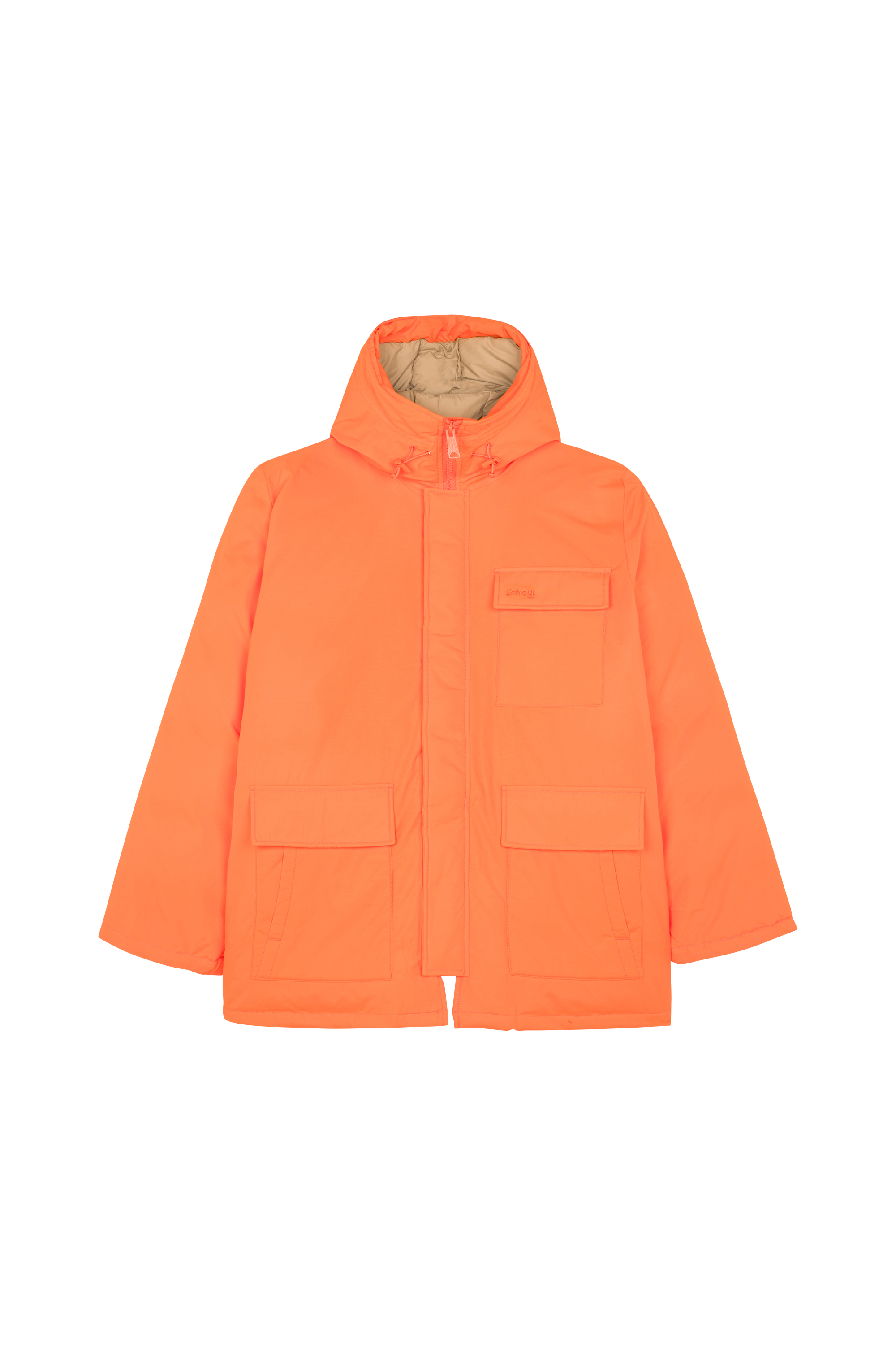 Lightweight quilted padded jacket with high neck Orange