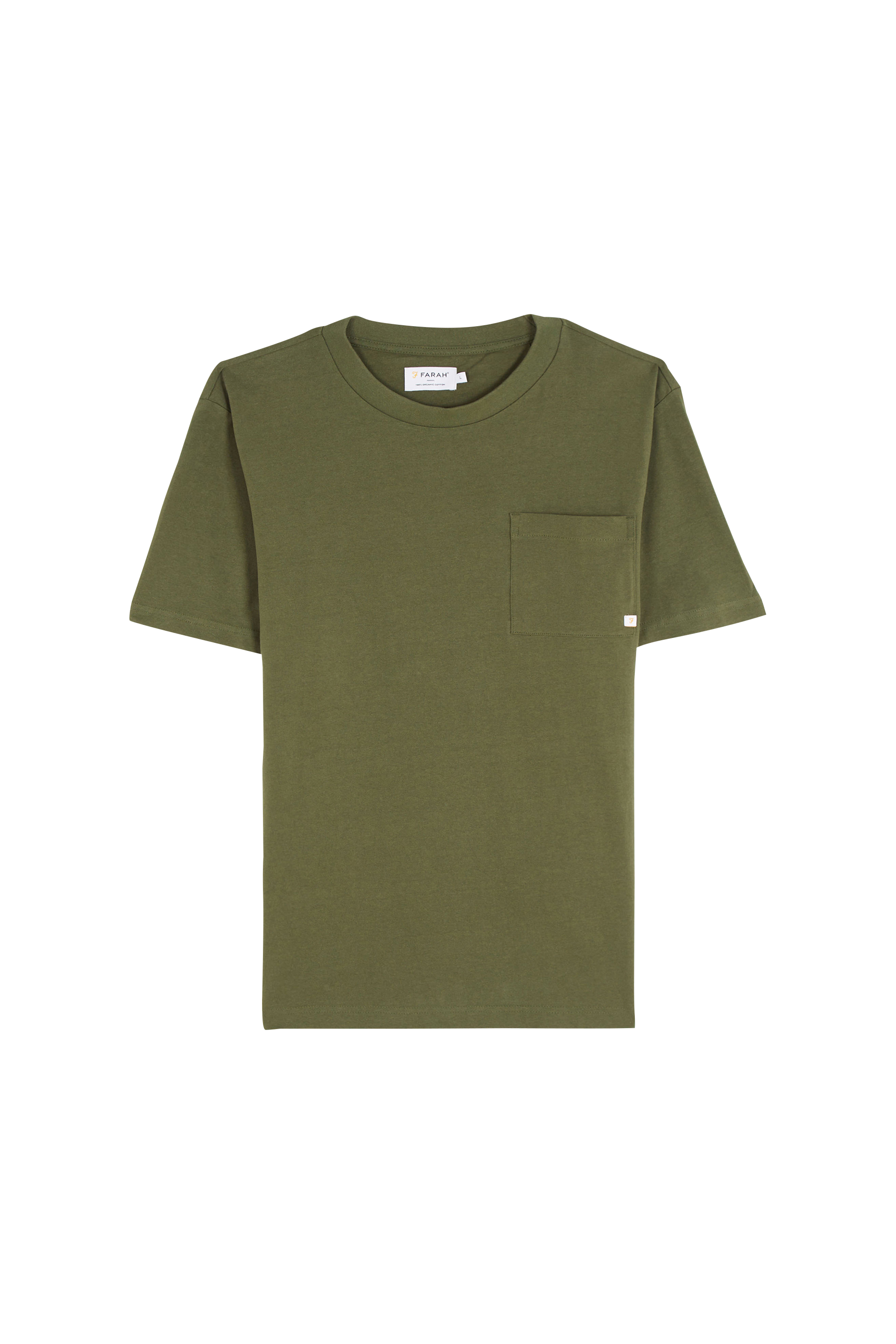 Regular-fit round-neck cotton T-shirt Green