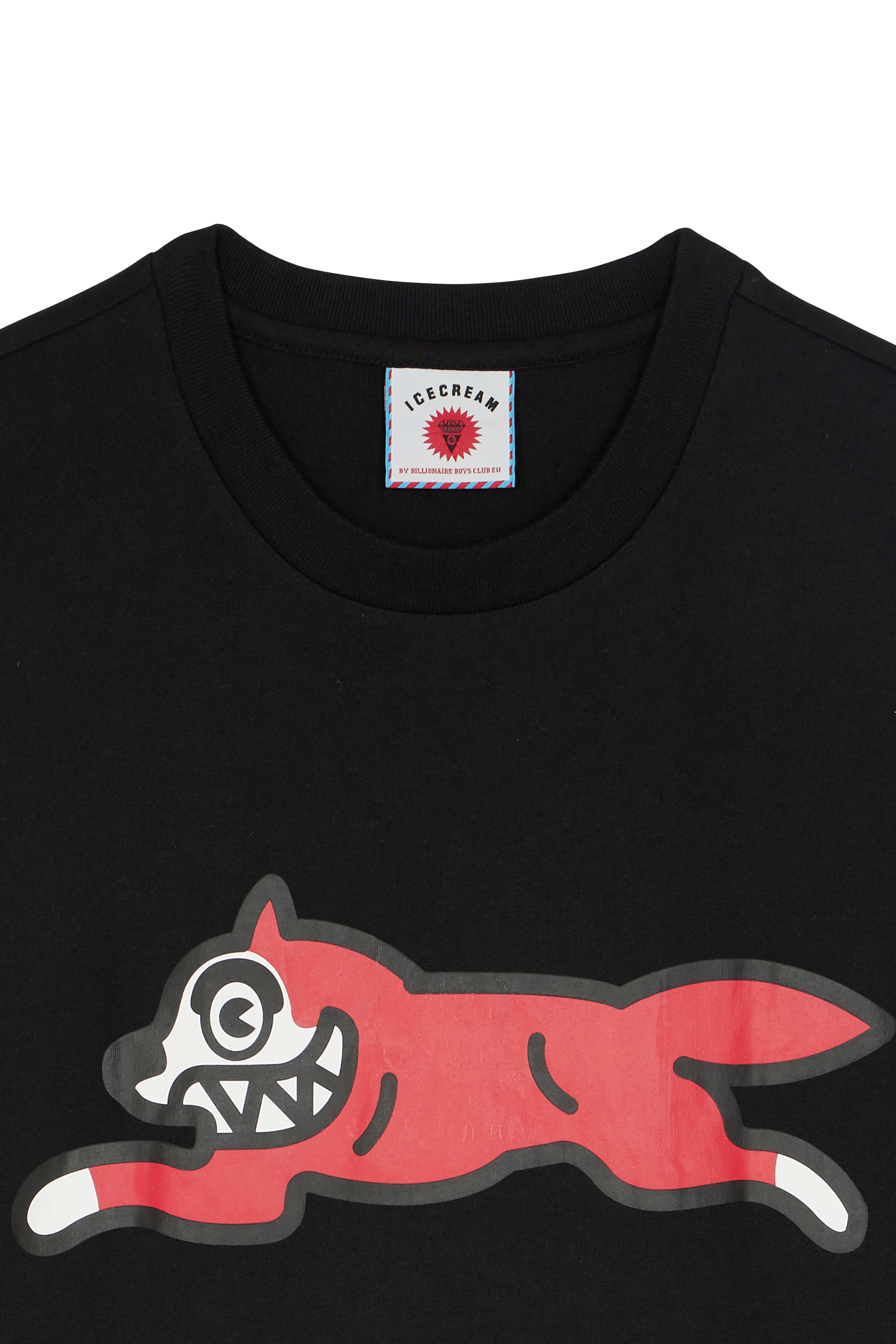 Regular-fit round-neck cotton T-shirt Black