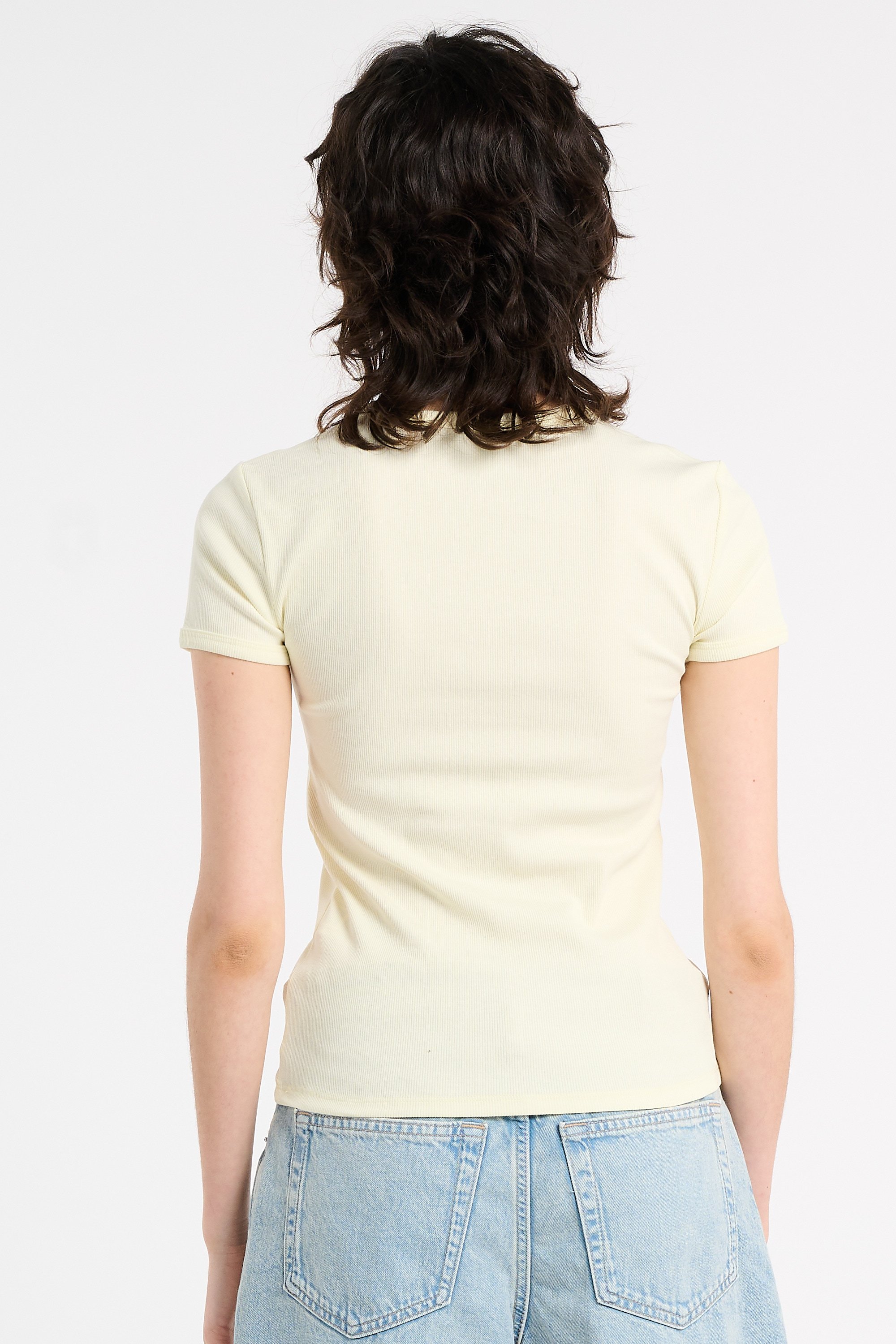 Regular-fit round-neck cotton T-shirt | White CALVIN KLEIN Women