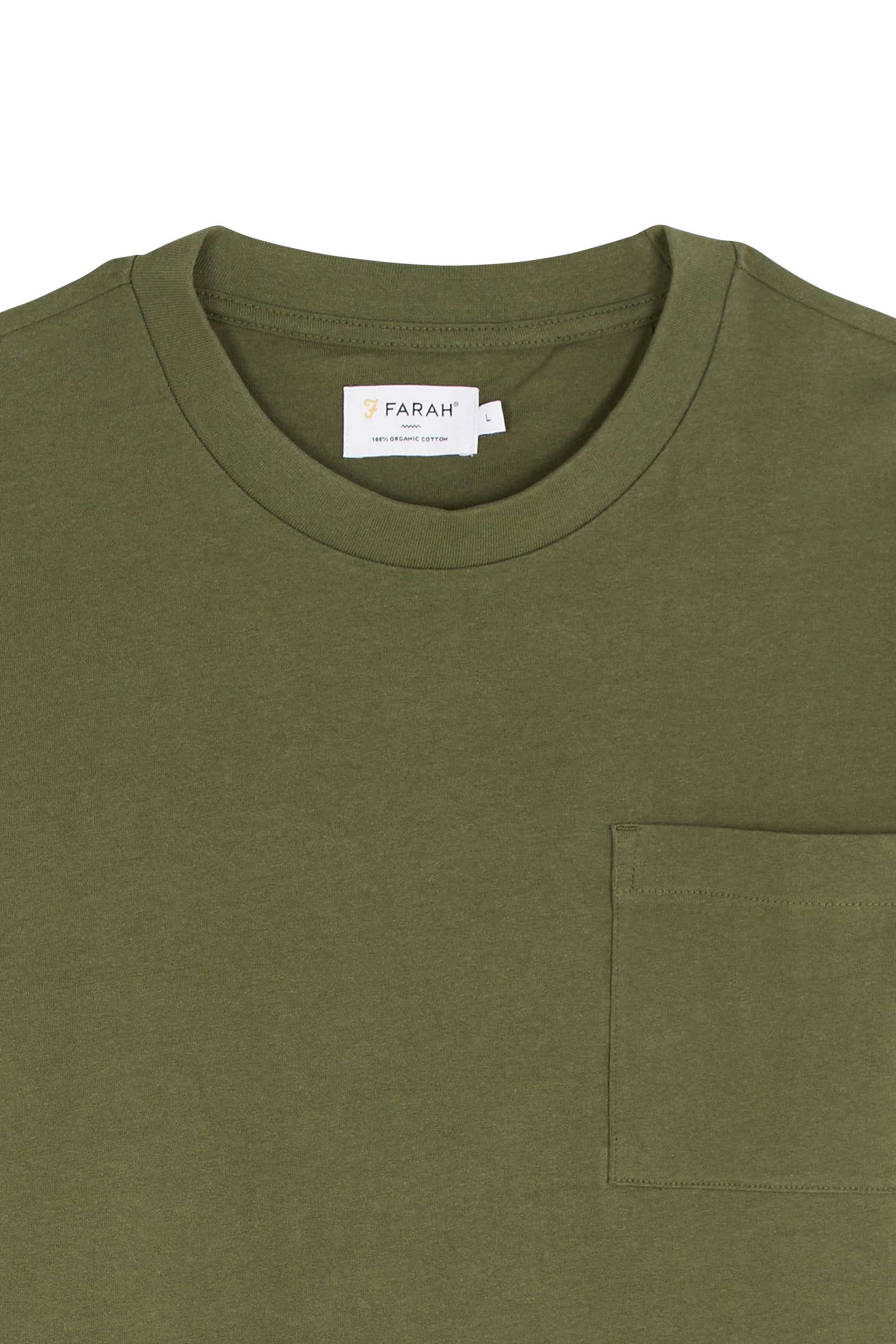 Regular-fit round-neck cotton T-shirt Green