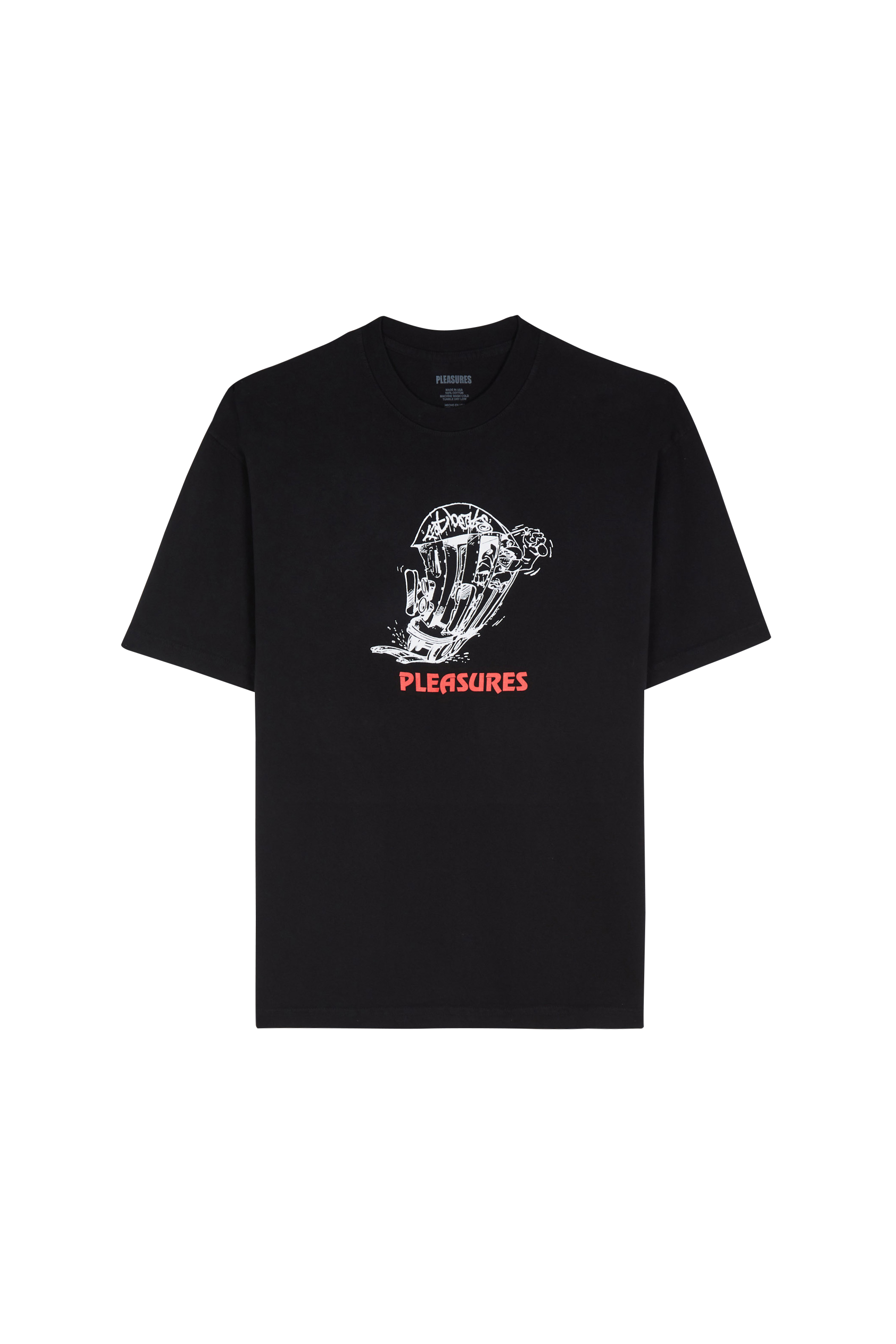 Regular-fit round-neck cotton T-shirt Black