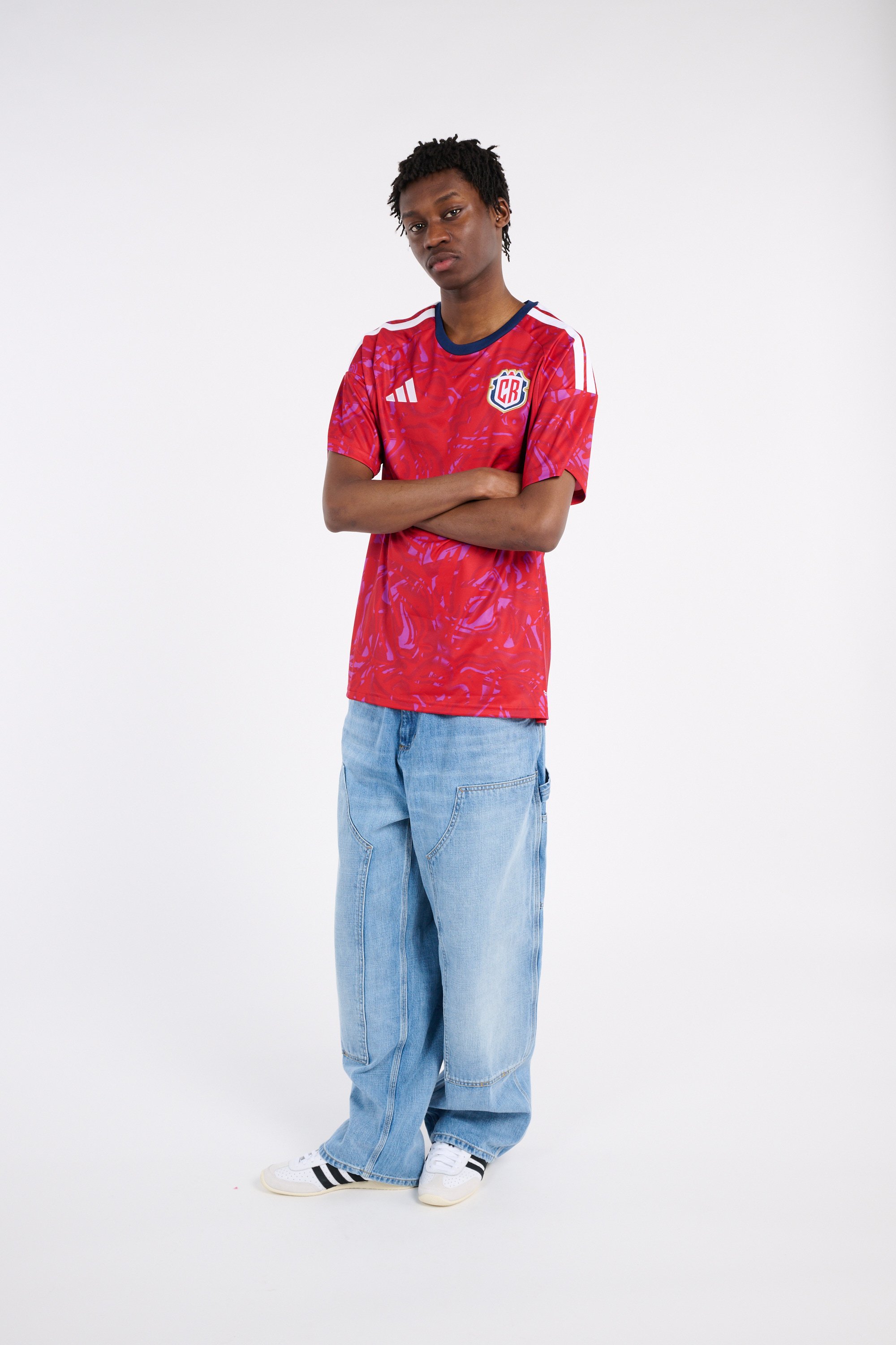 Regular-fit round-neck cotton T-shirt ADIDAS Red