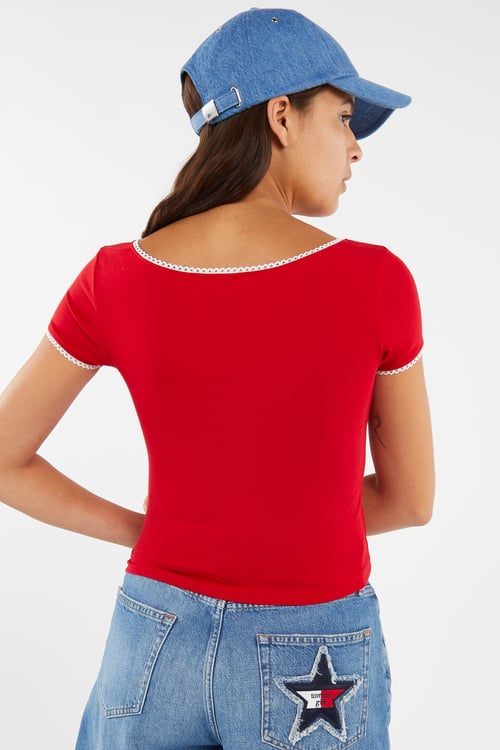 TOMMY JEANS T-shirt Rouge