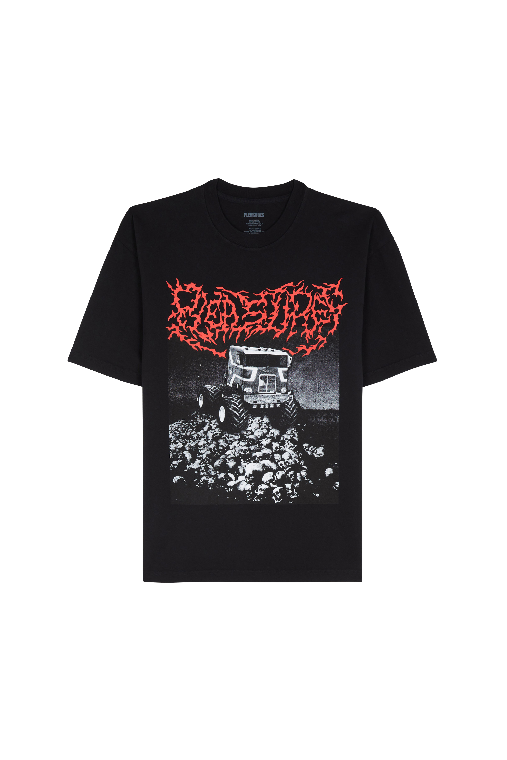 Regular-fit round-neck cotton T-shirt Black