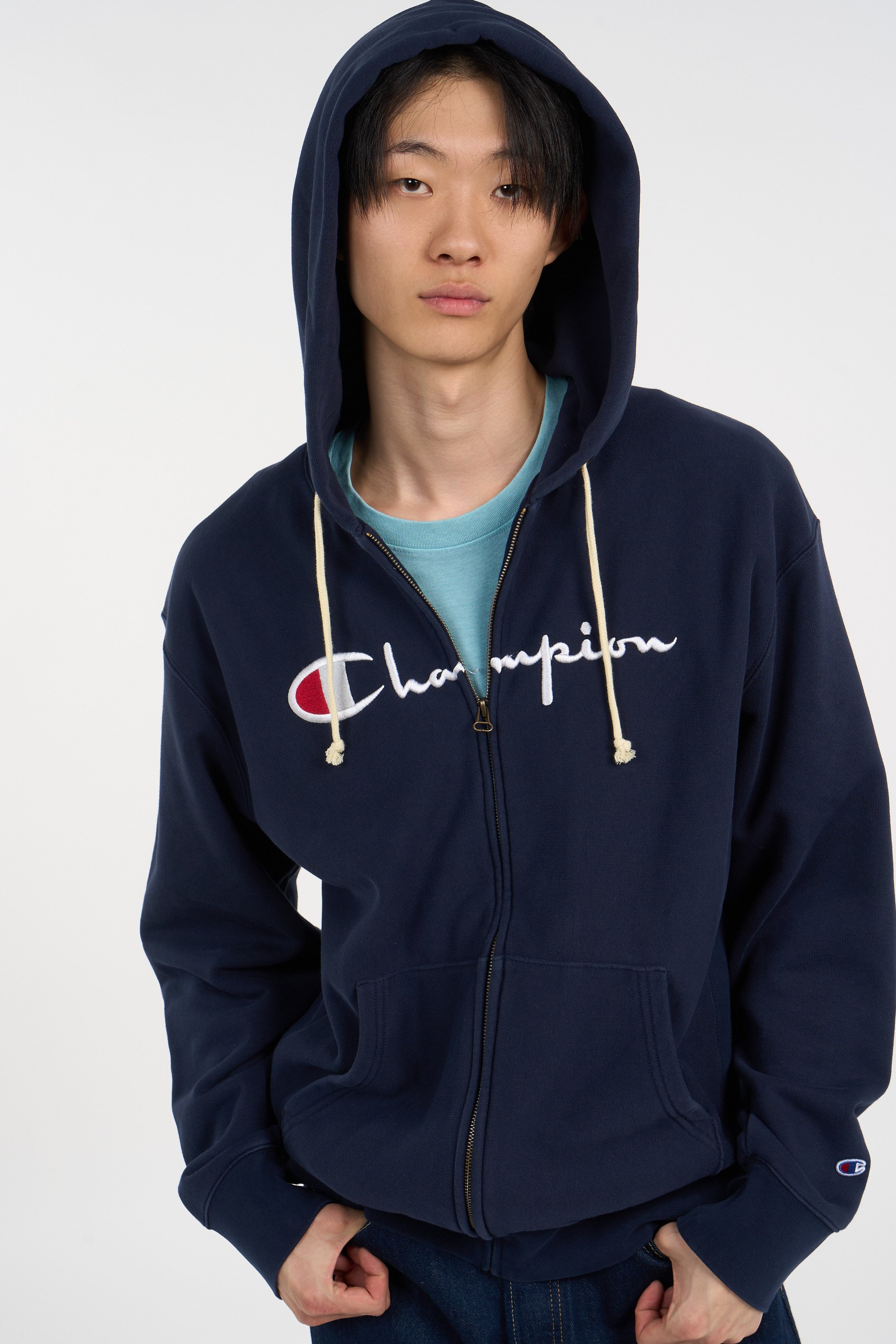 Hoodie zippé Bleu
