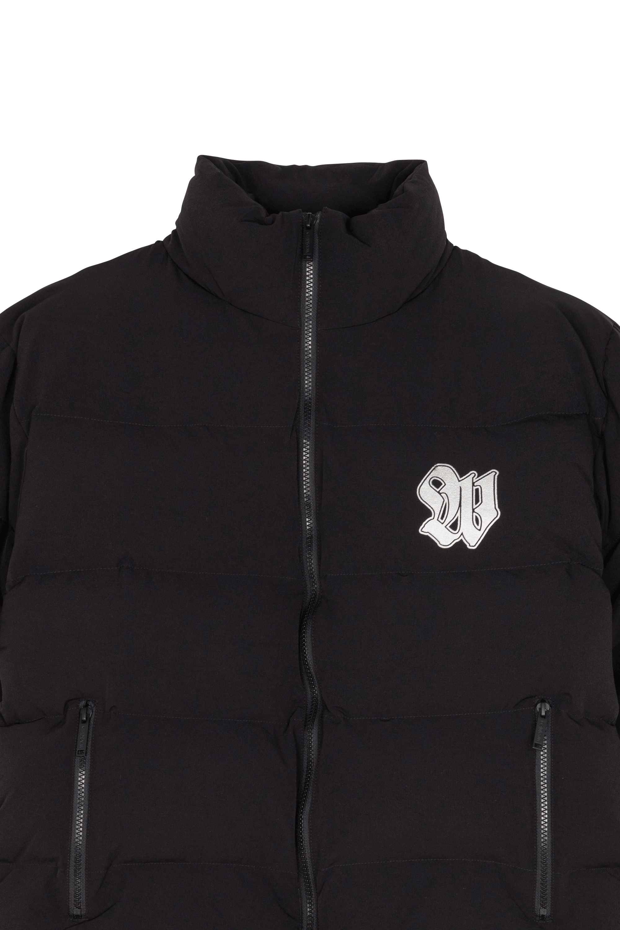 Lightweight quilted padded jacket with high neck Black