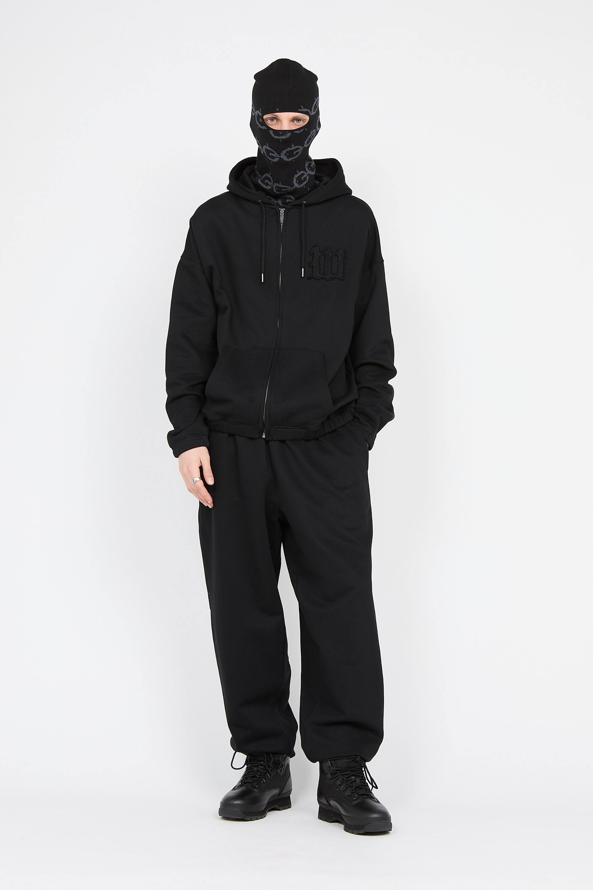 zip-up hoodie Black