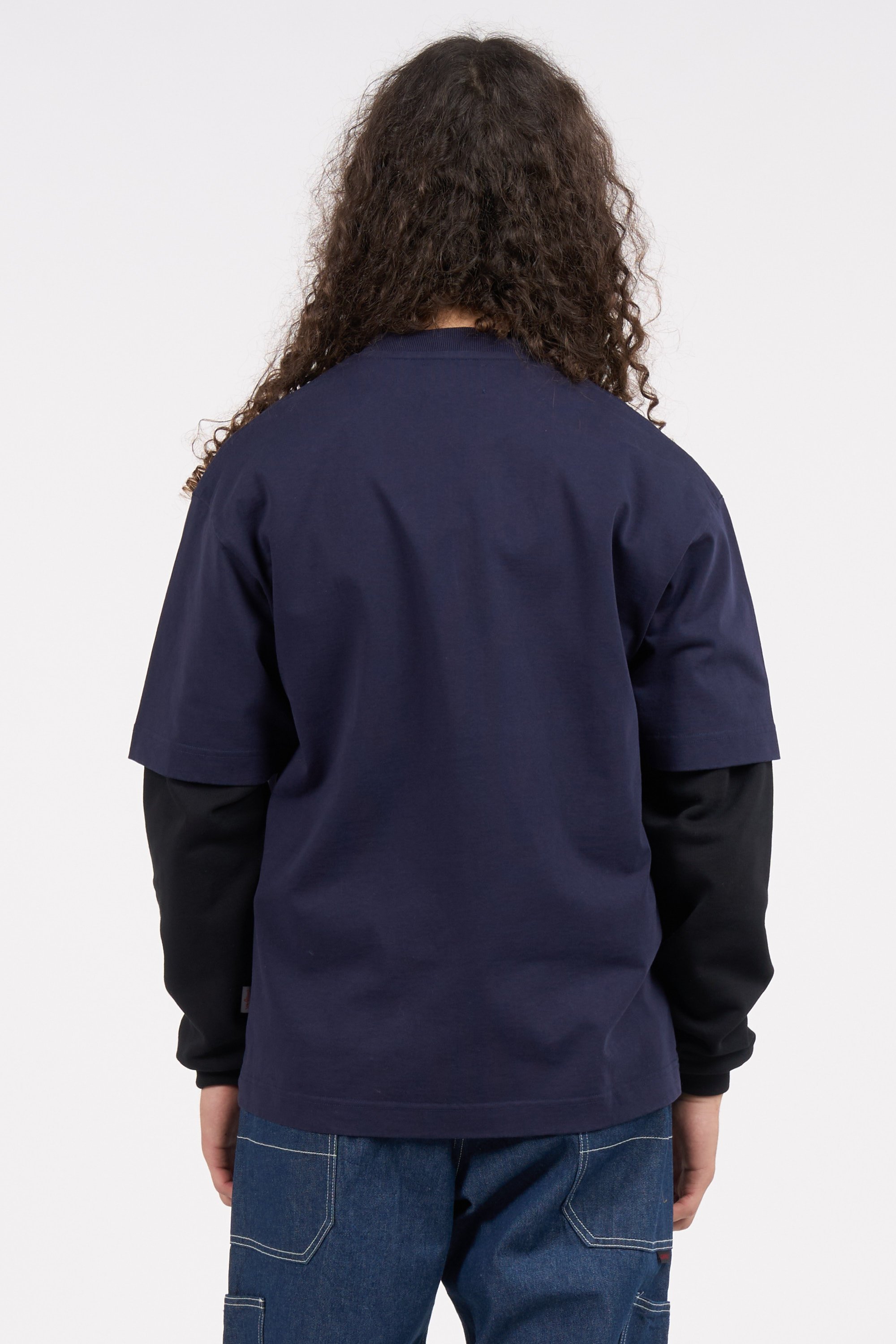 Regular-fit round-neck cotton T-shirt | Blue by VERLAN Regular-fit round-neck cotton T-shirt Blue