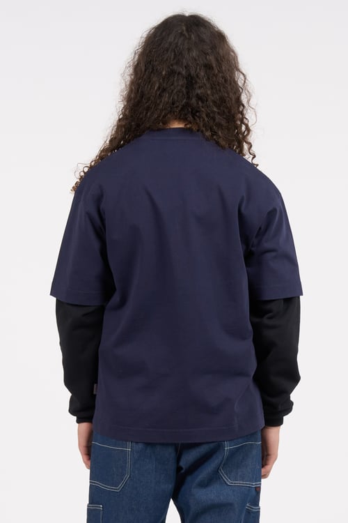 VERLAN Regular-fit round-neck cotton T-shirt Blue