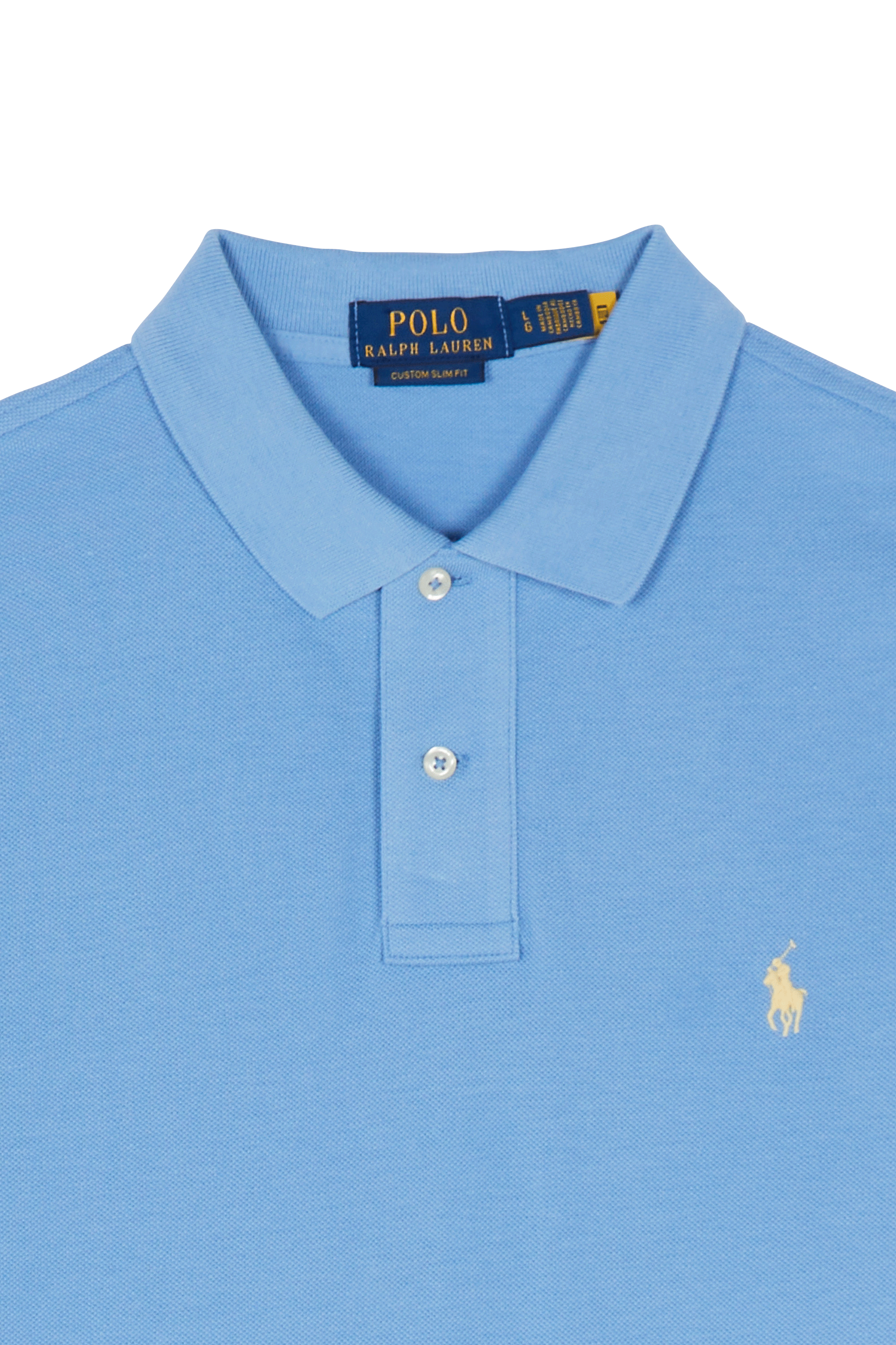 Polo slim-fit en coton Bleu