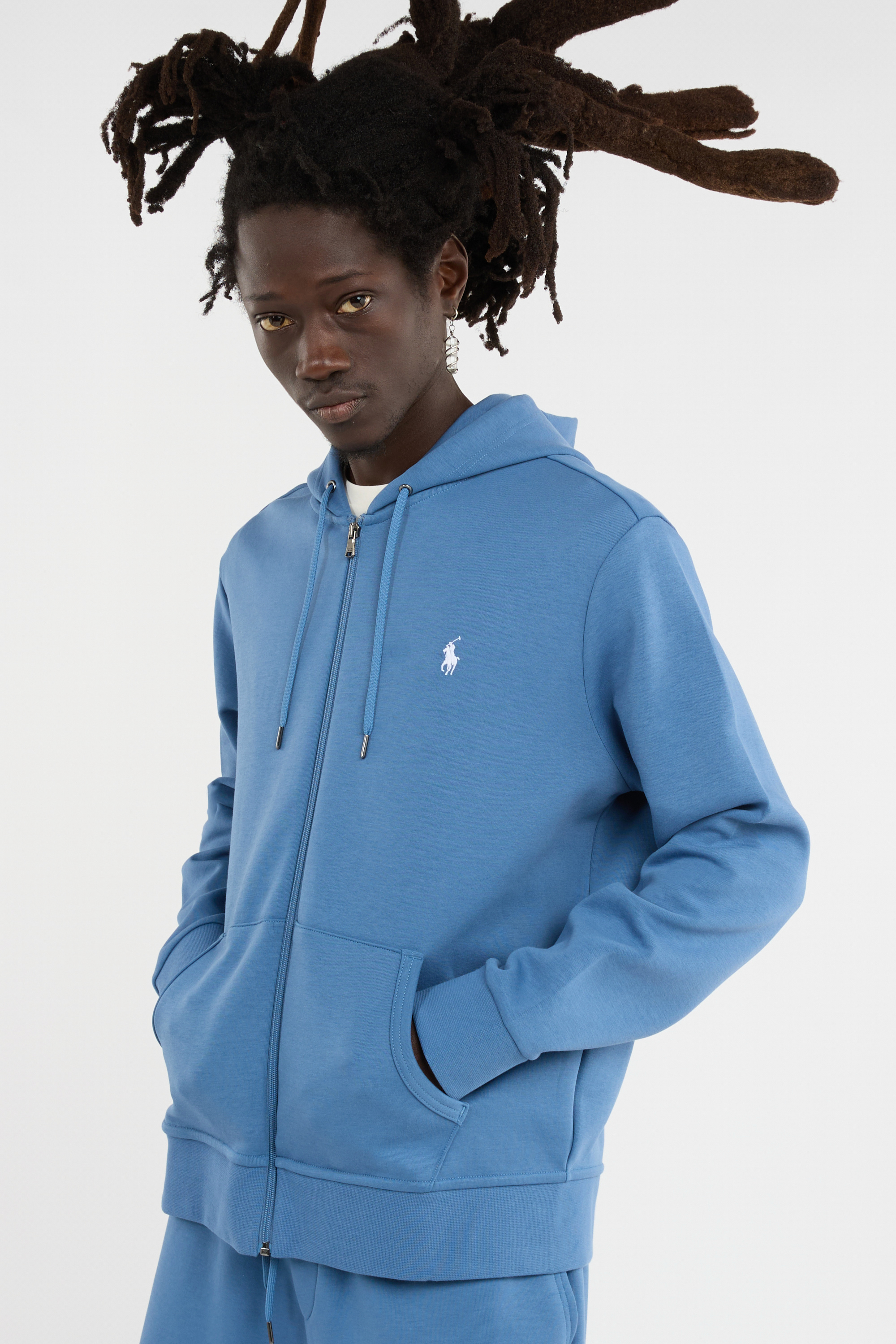 Zippered hoodie Blue