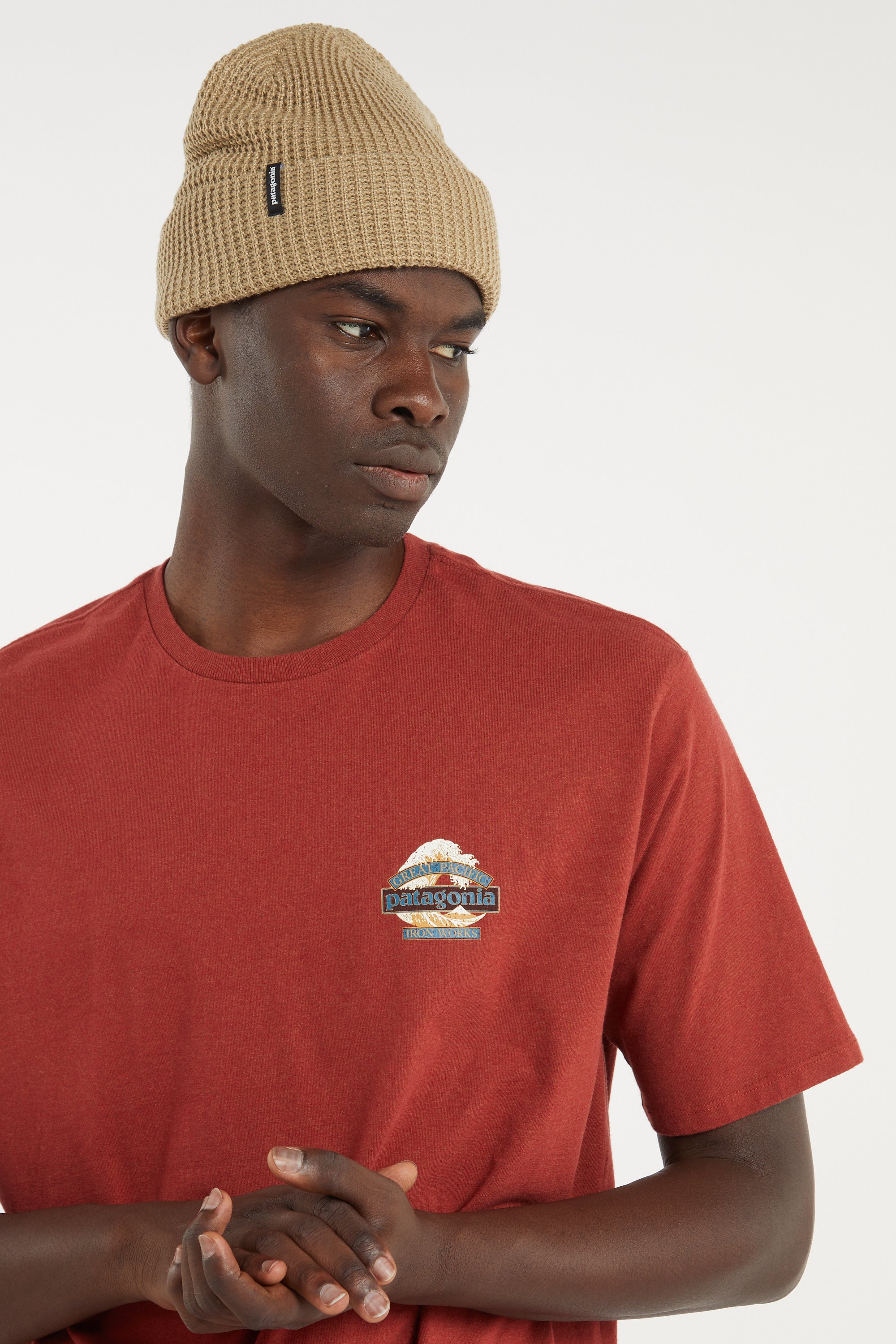 Regular-fit round-neck cotton T-shirt | Red PATAGONIA Men