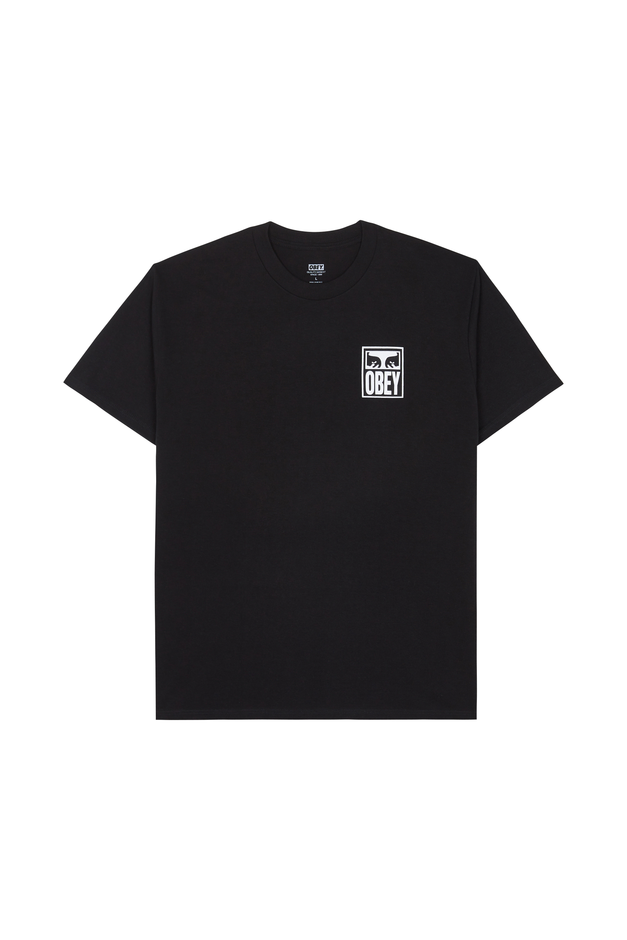 Regular-fit round-neck cotton T-shirt Black