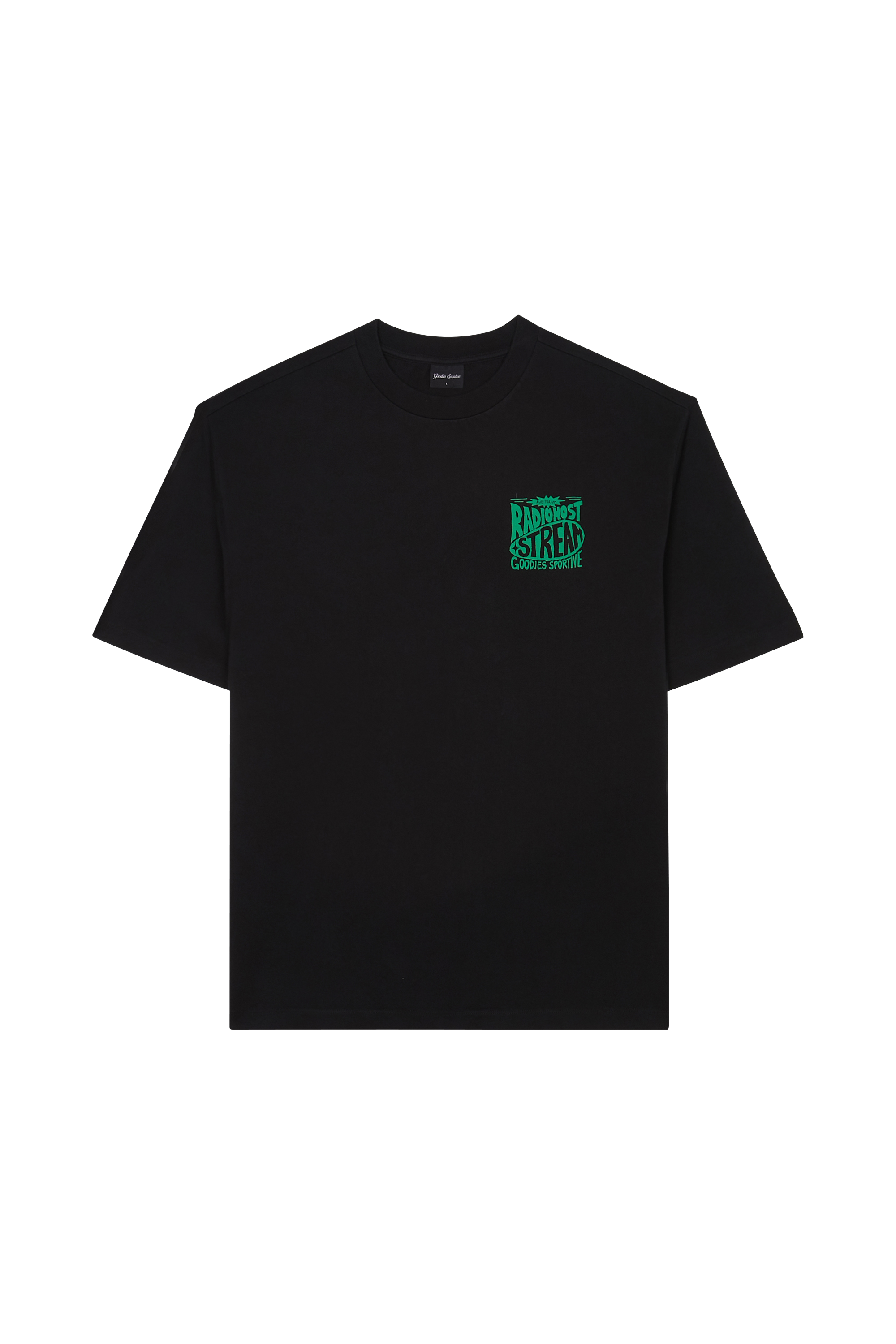 Regular-fit round-neck cotton T-shirt Black