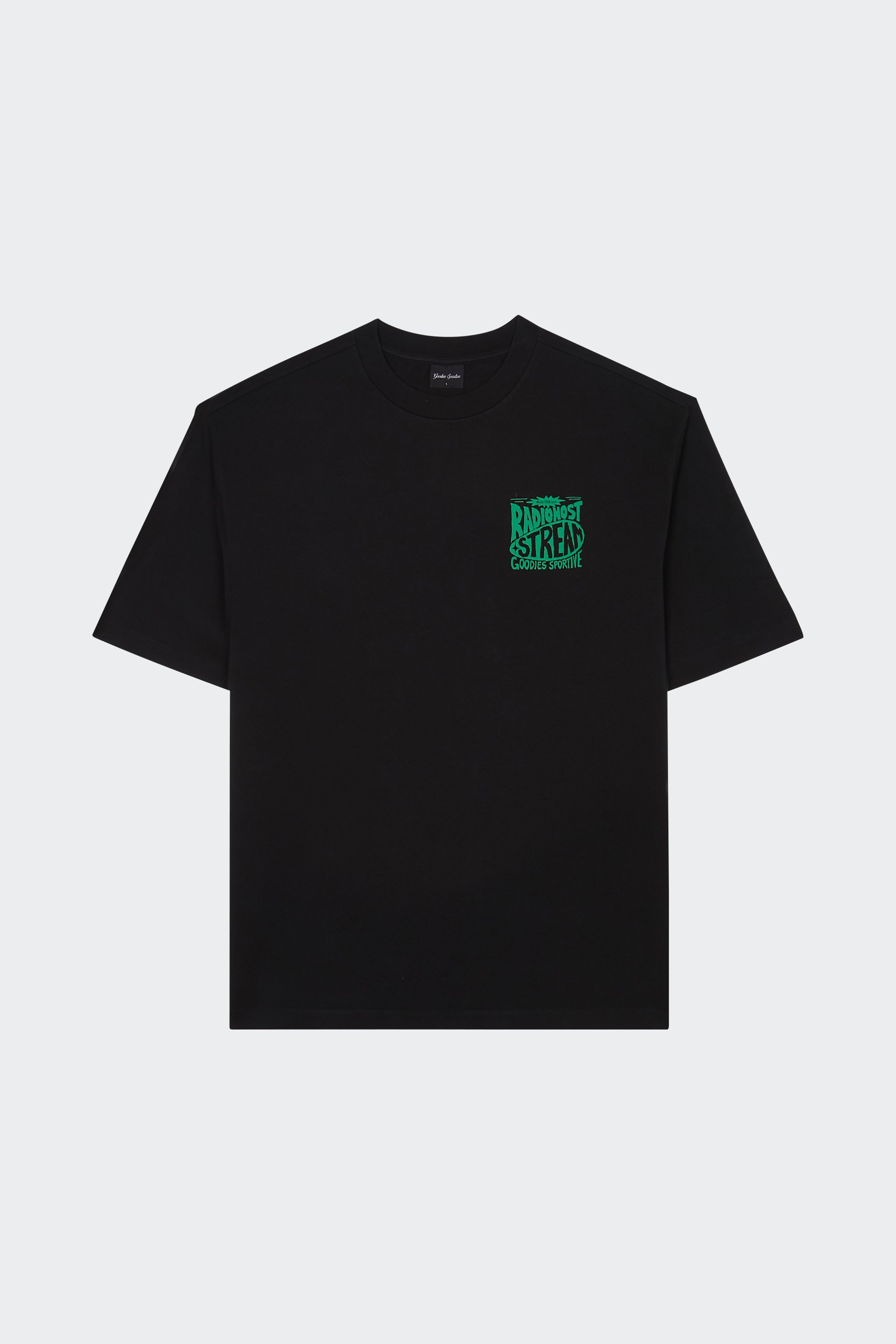 Regular-fit round-neck cotton T-shirt | Black by GOODIES SPORTIVE Regular-fit round-neck cotton T-shirt Black
