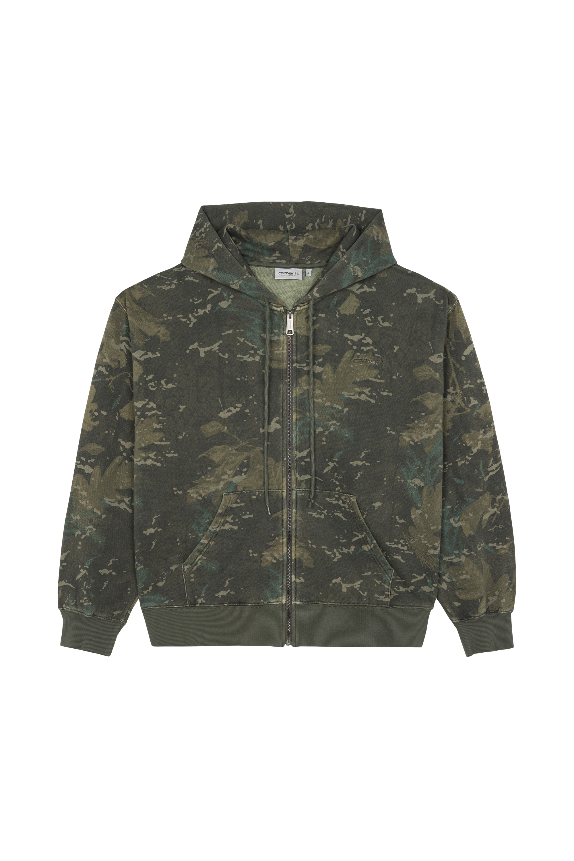 Regular-fit zip-up cotton-blend hoodie with Pony Player Green