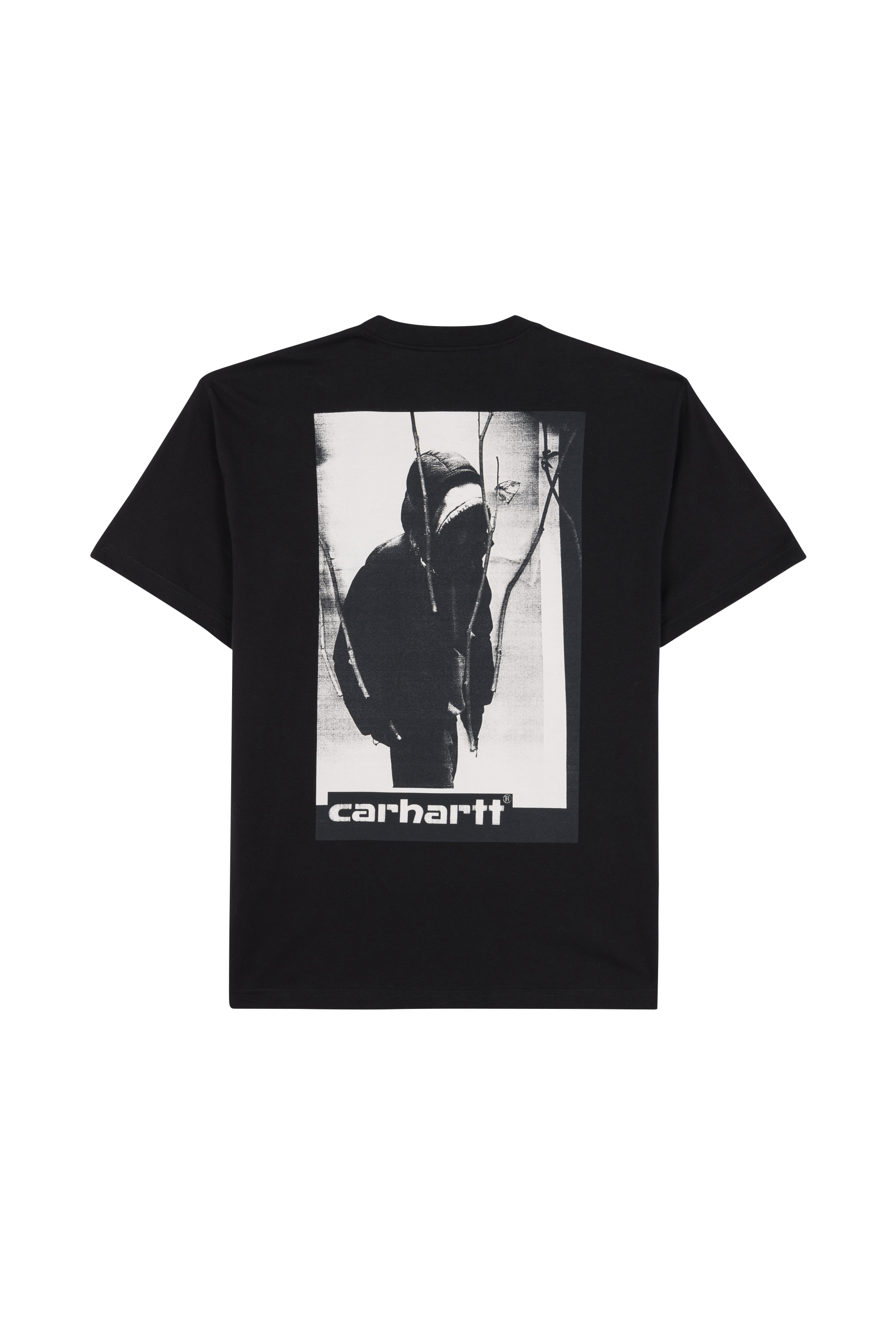 Regular-fit round-neck cotton T-shirt Black