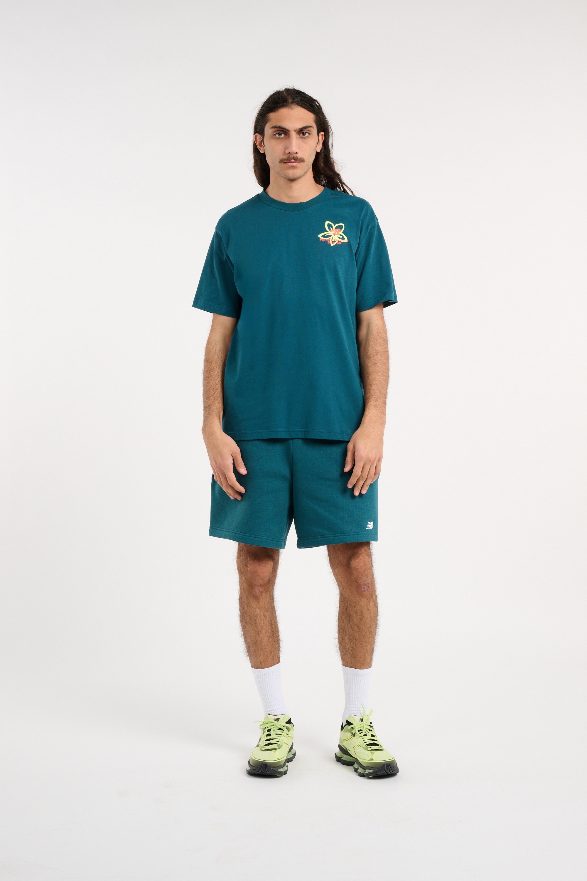 Regular-fit round-neck cotton T-shirt NEW BALANCE Green