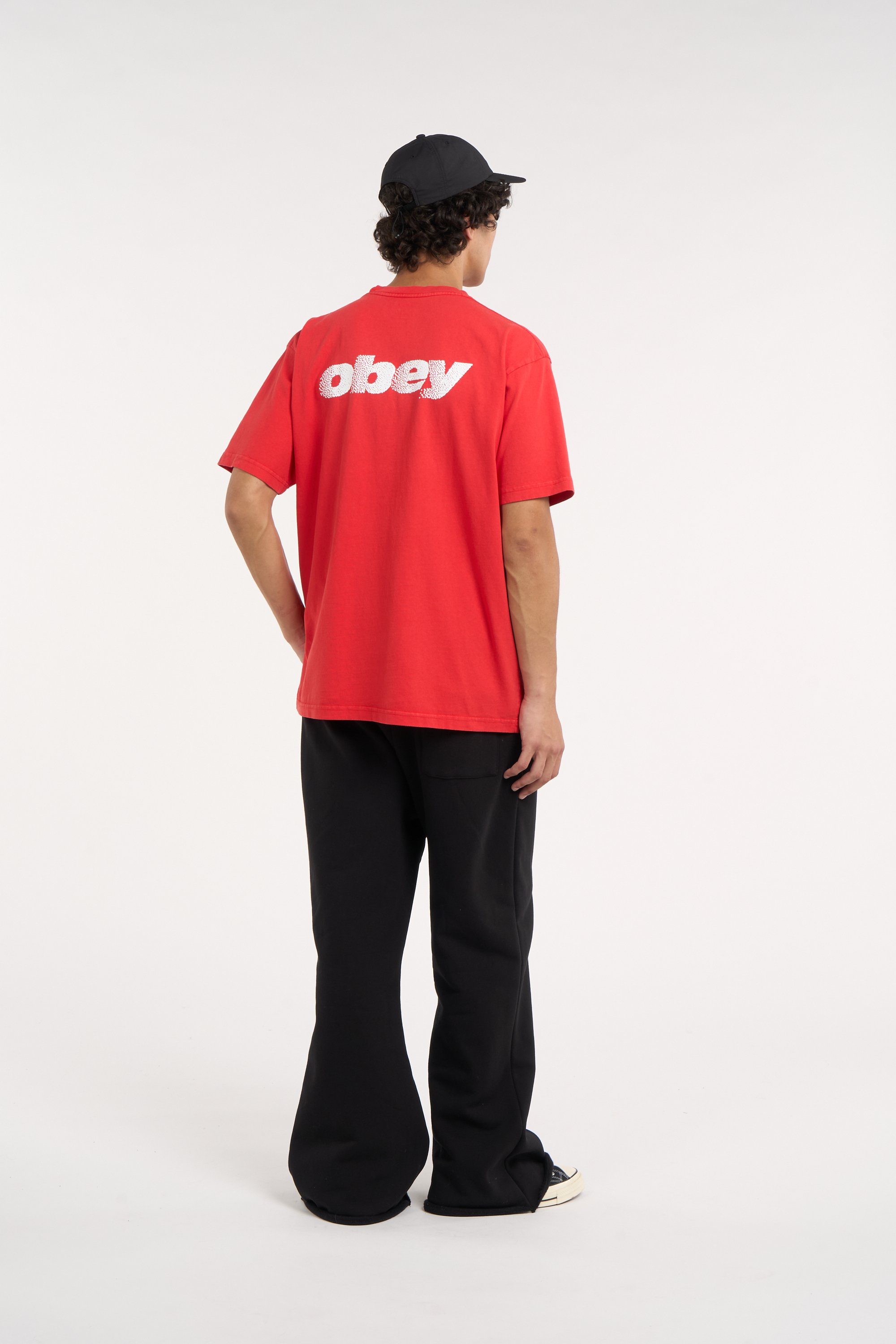 Regular-fit round-neck cotton T-shirt | Red OBEY Men