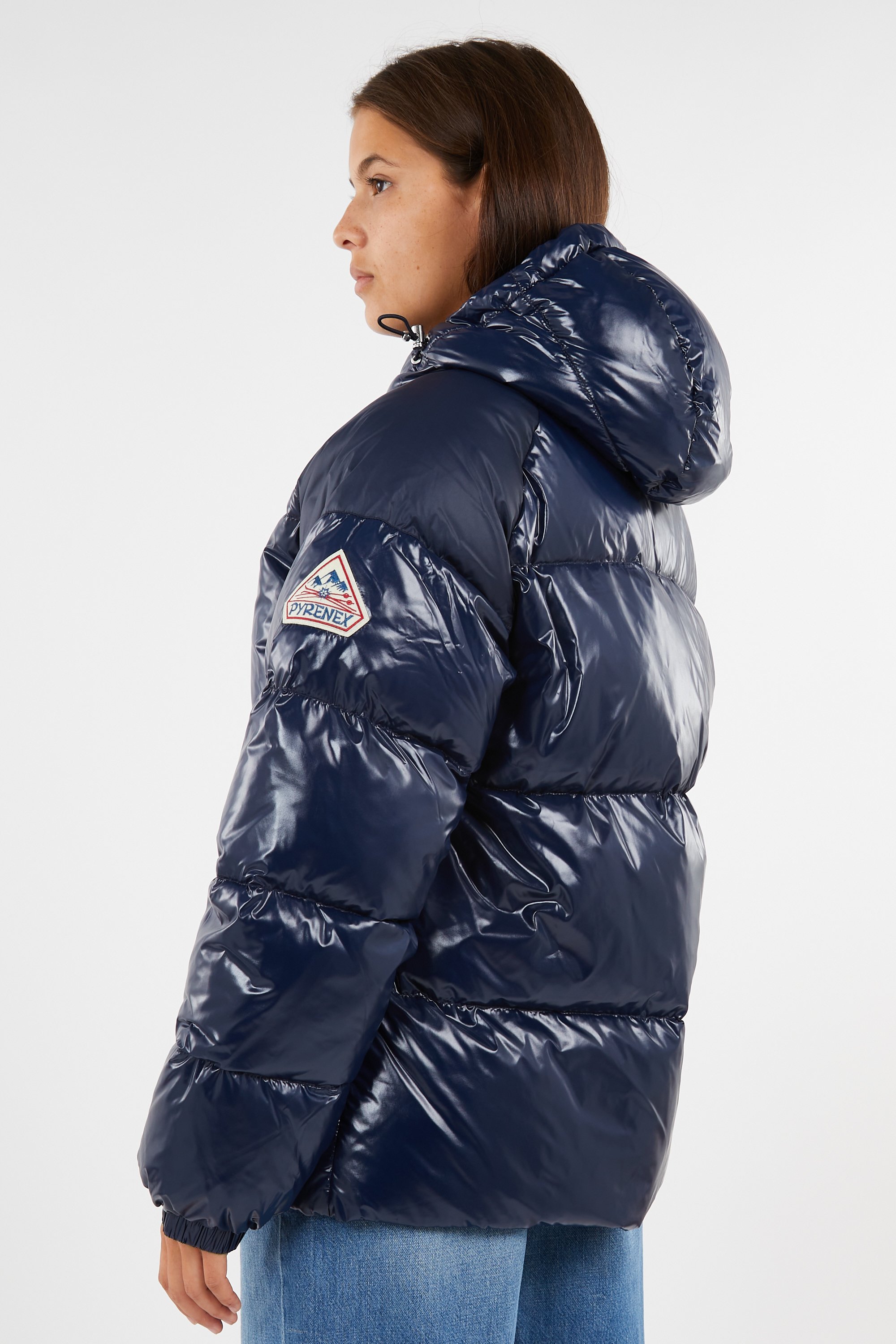 Lightweight quilted padded jacket with high neck Blue