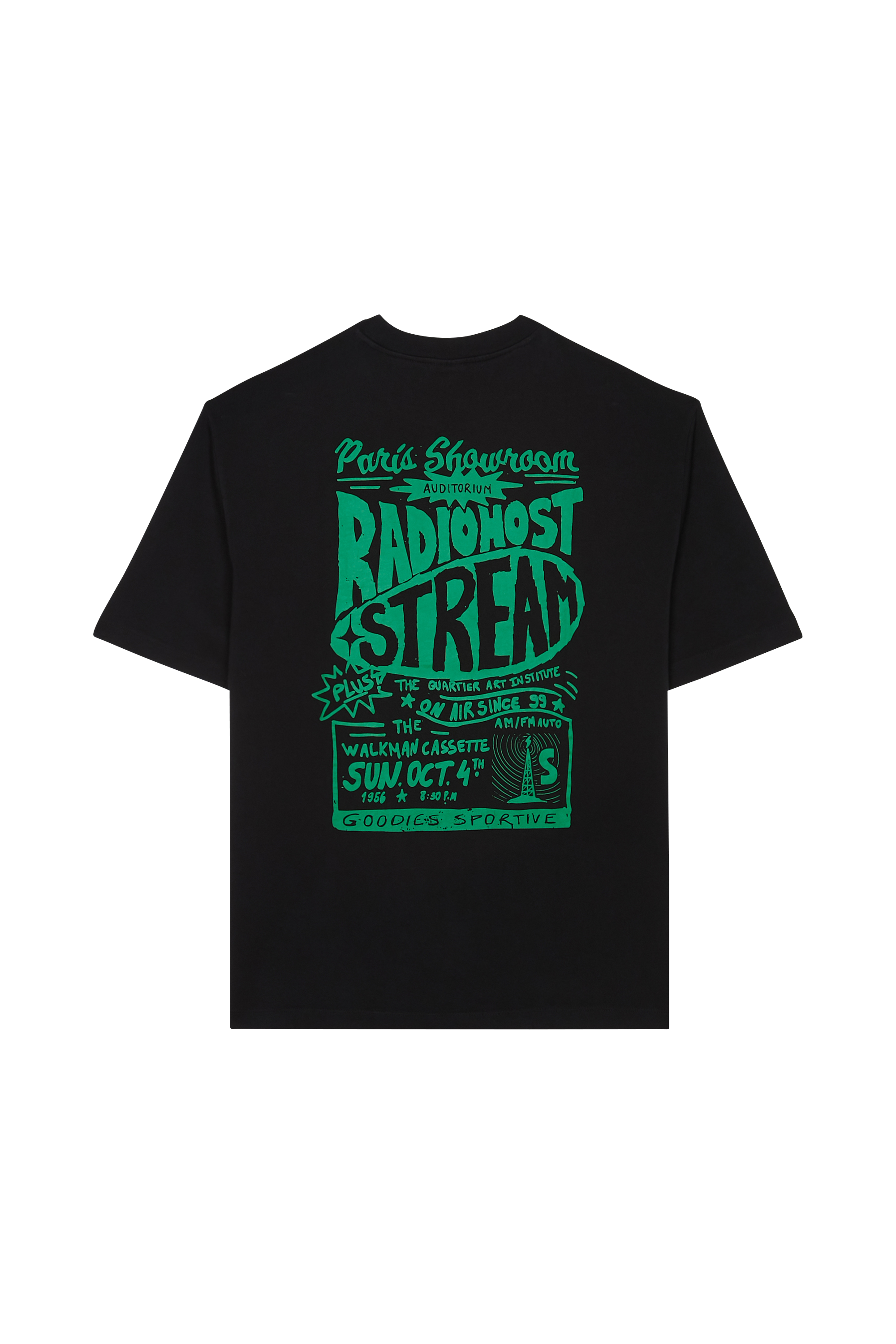 Regular-fit round-neck cotton T-shirt Black